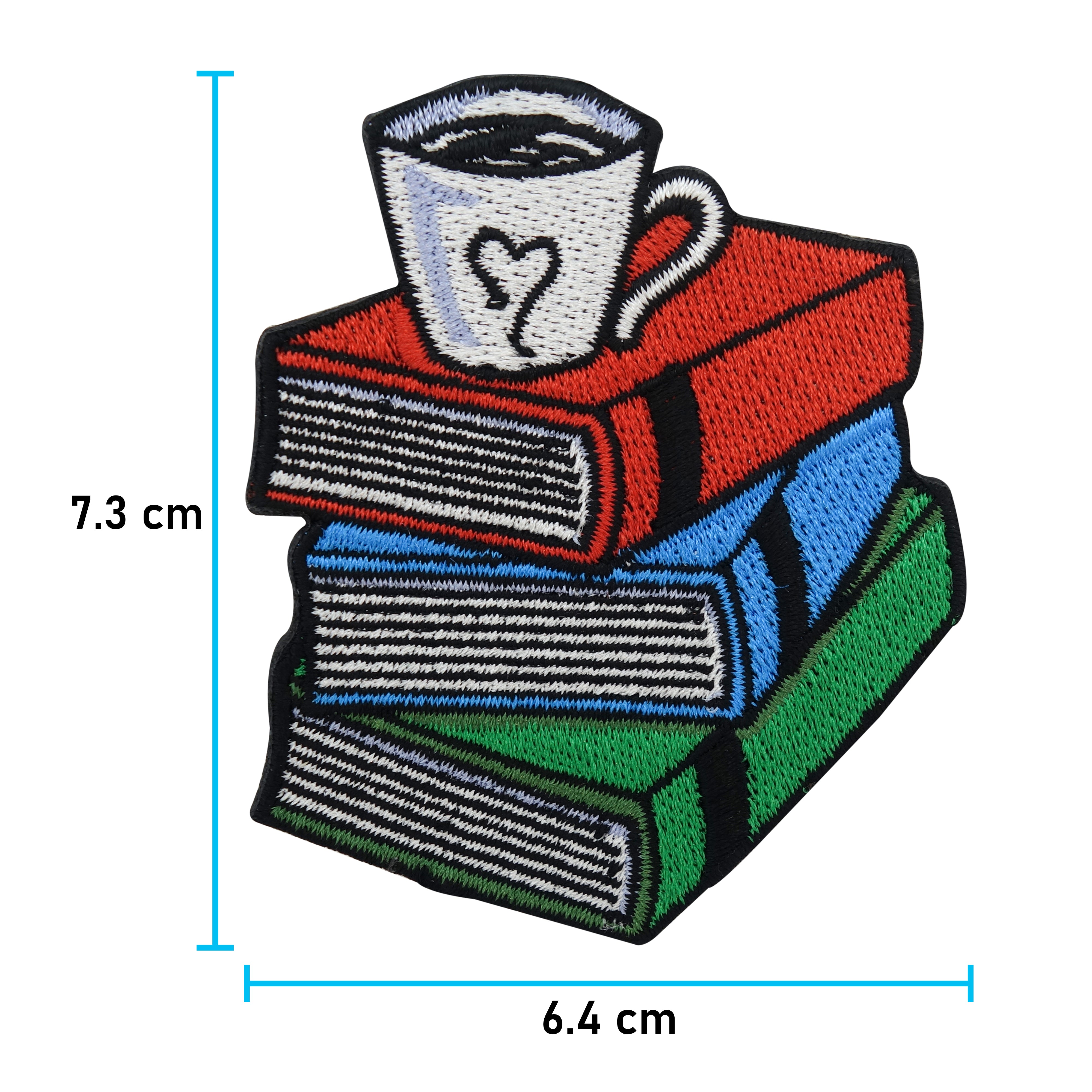     Bücher Patch, Maße: 7,3 x 6,4 cm