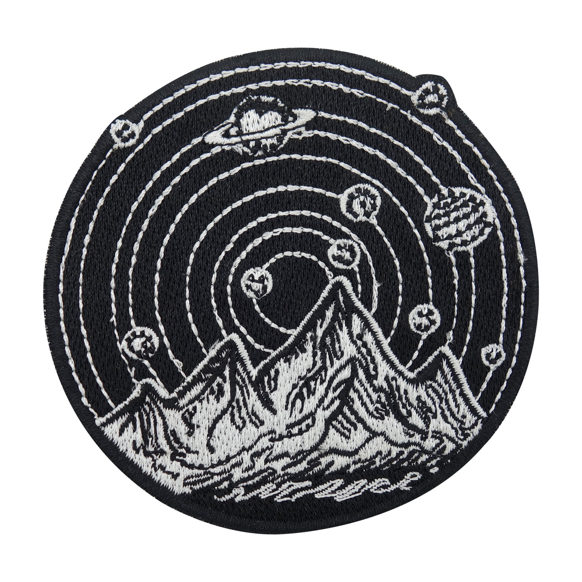 Schwarzer Berge mit Planeten Patch