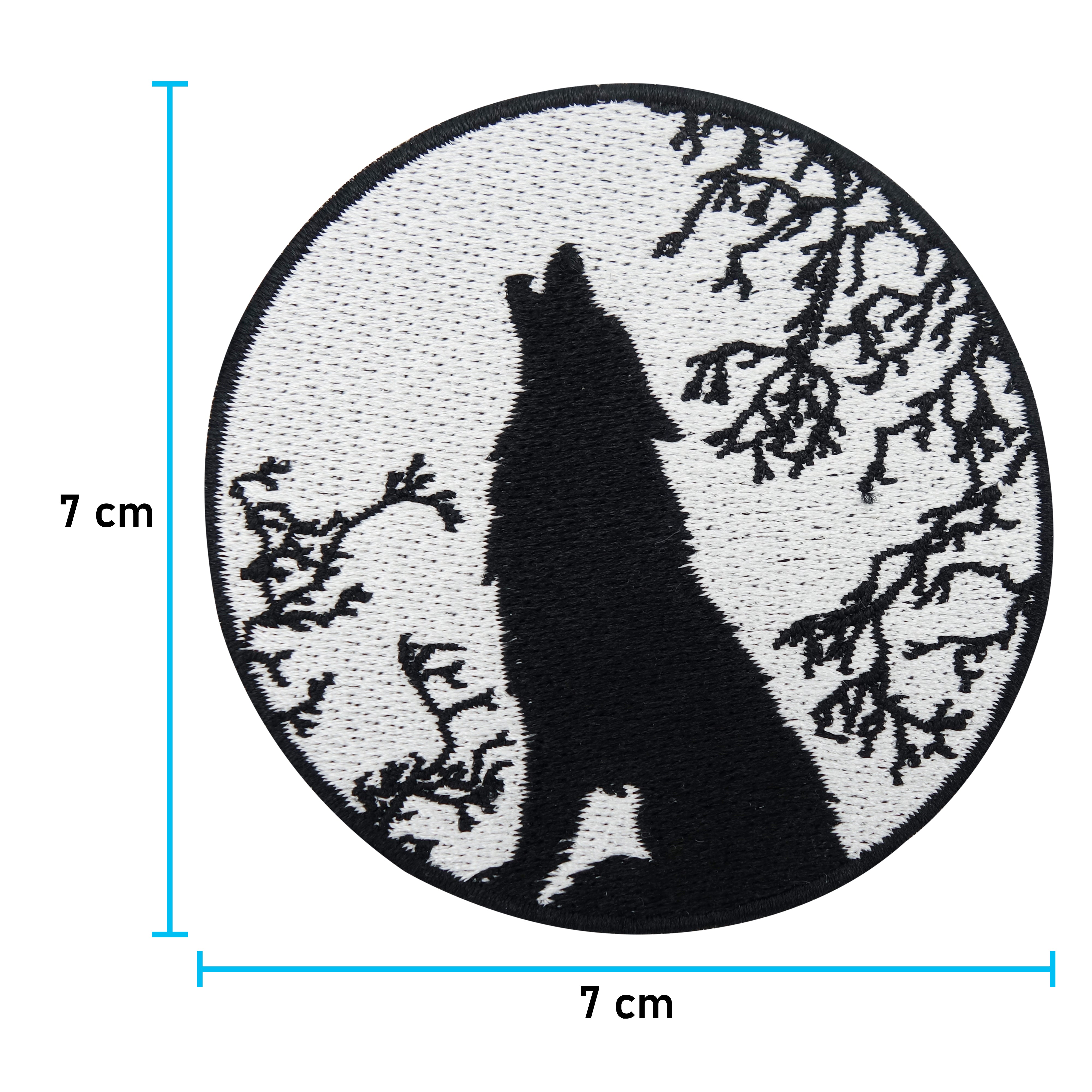 Wolf Patch mit der Maße: 7 x 7 cm 