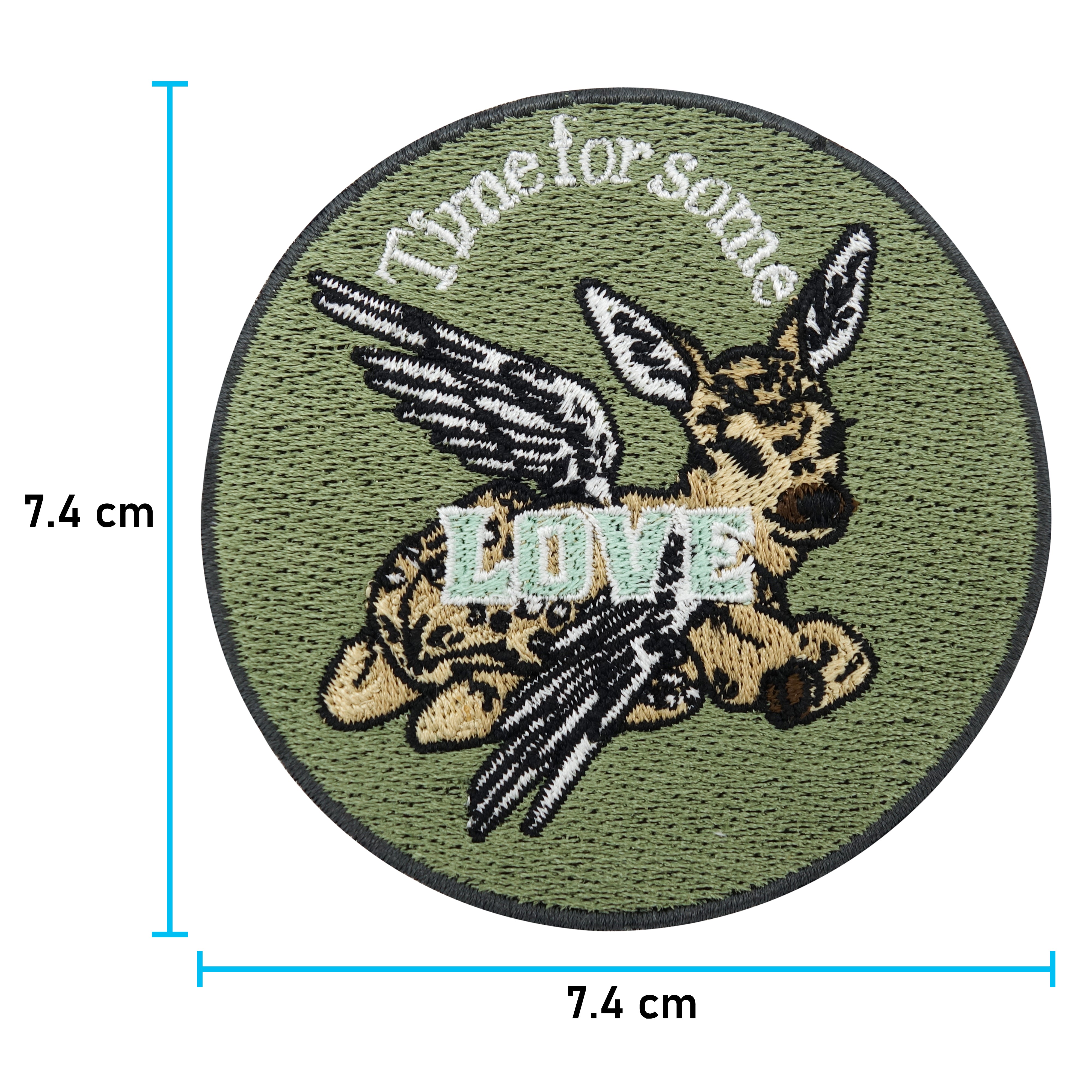 Rehkitz Patch mit der Maße: 7,4 x 7,4 cm 