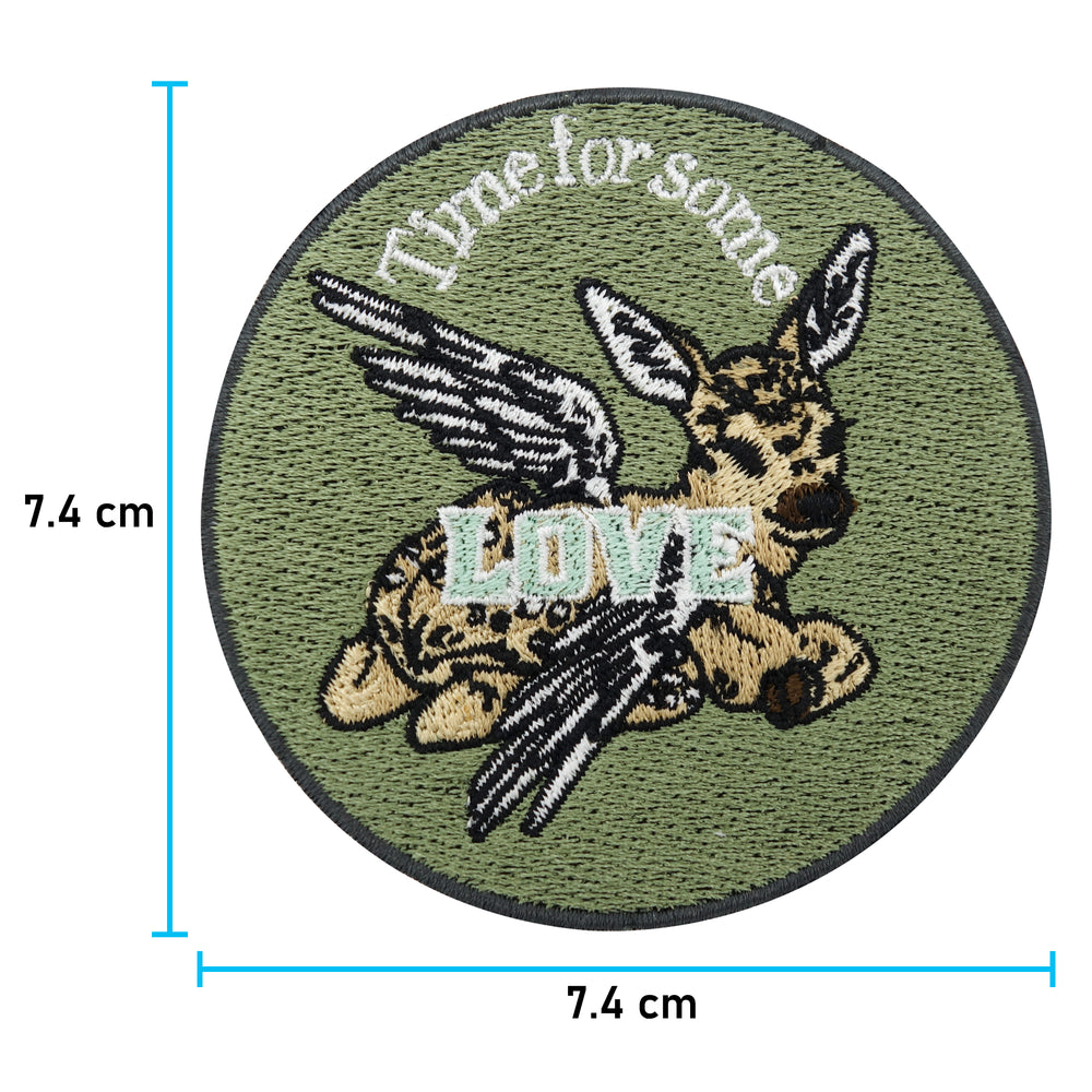 Rehkitz Patch mit der Maße: 7,4 x 7,4 cm 
