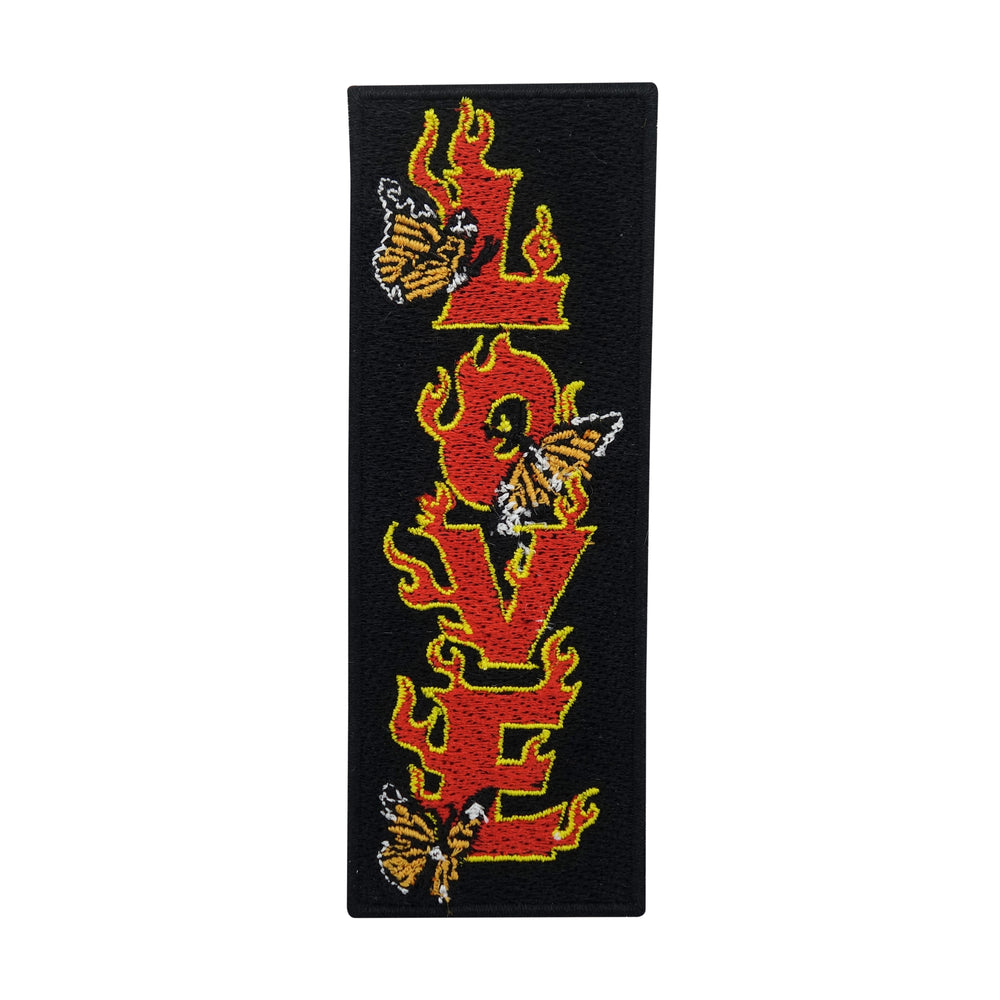 Schwarz roter brennender Love Patch