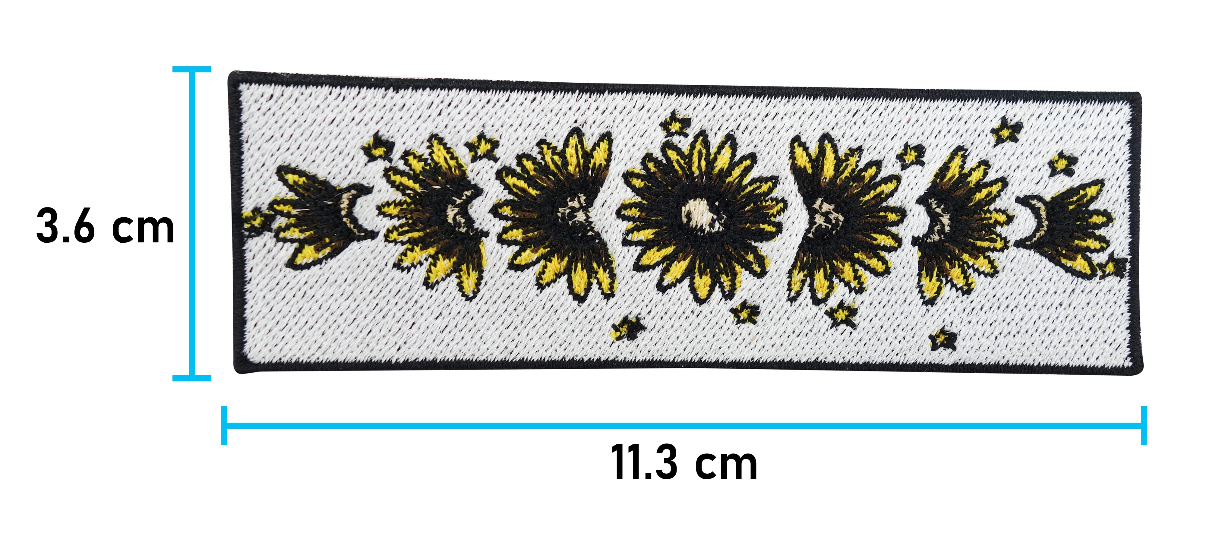 Sonnenblumen Patch mit der Maße: 3,6 x 11,3 cm