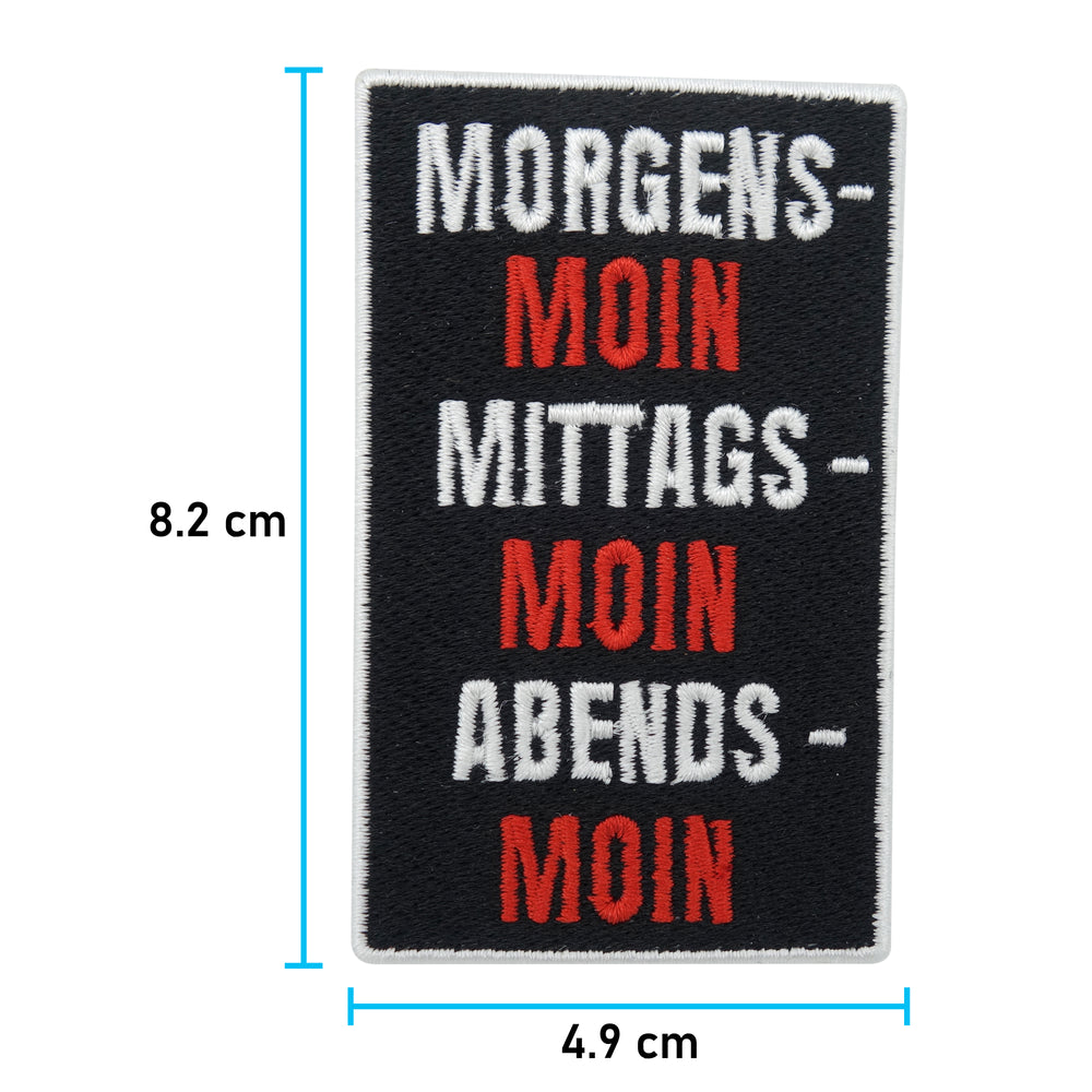 Moin Patch mit der Maße: 8,2 x 4,9 cm