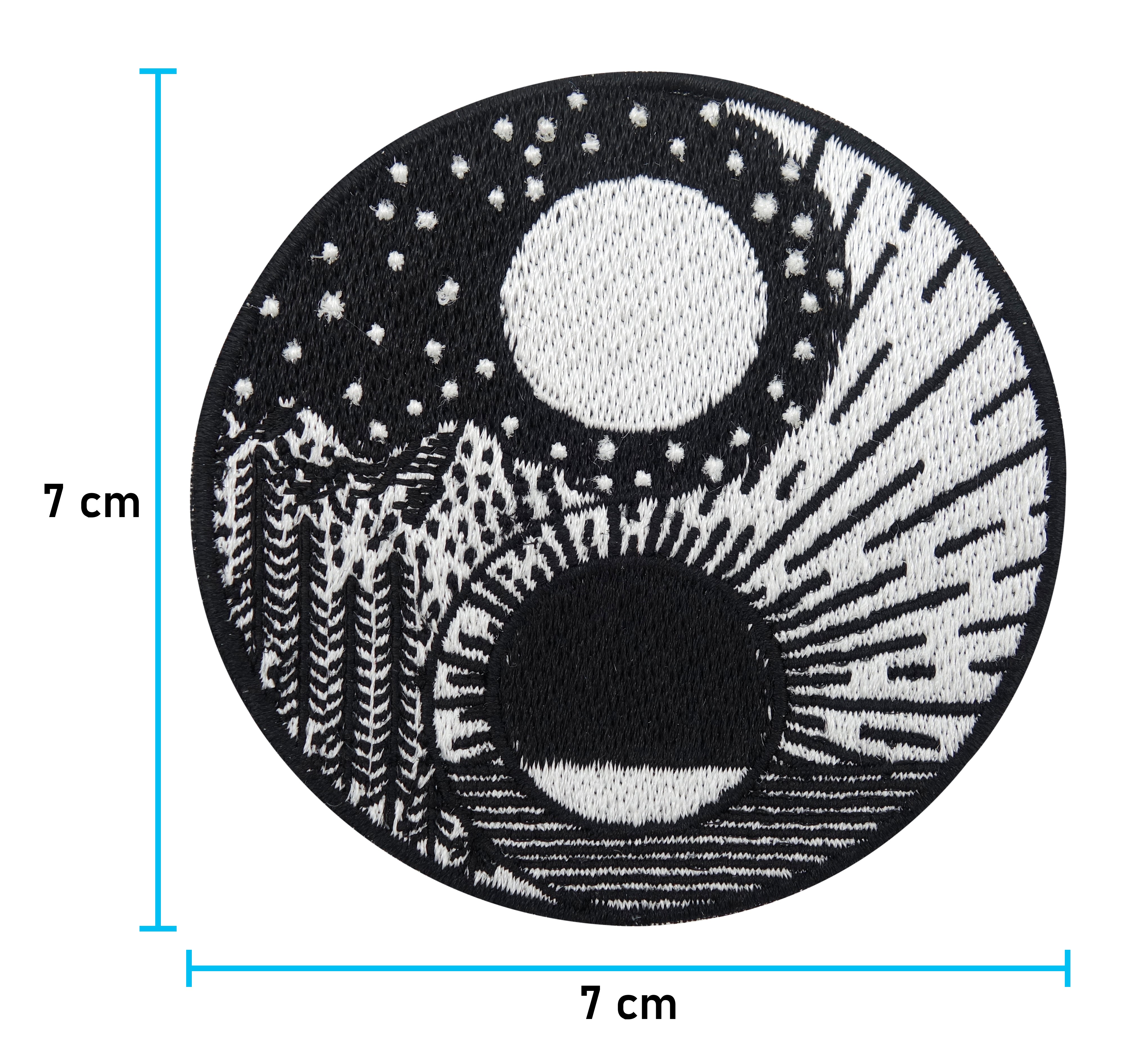 Yin und Yang Patch mit der Maße: 7 x 7 cm
