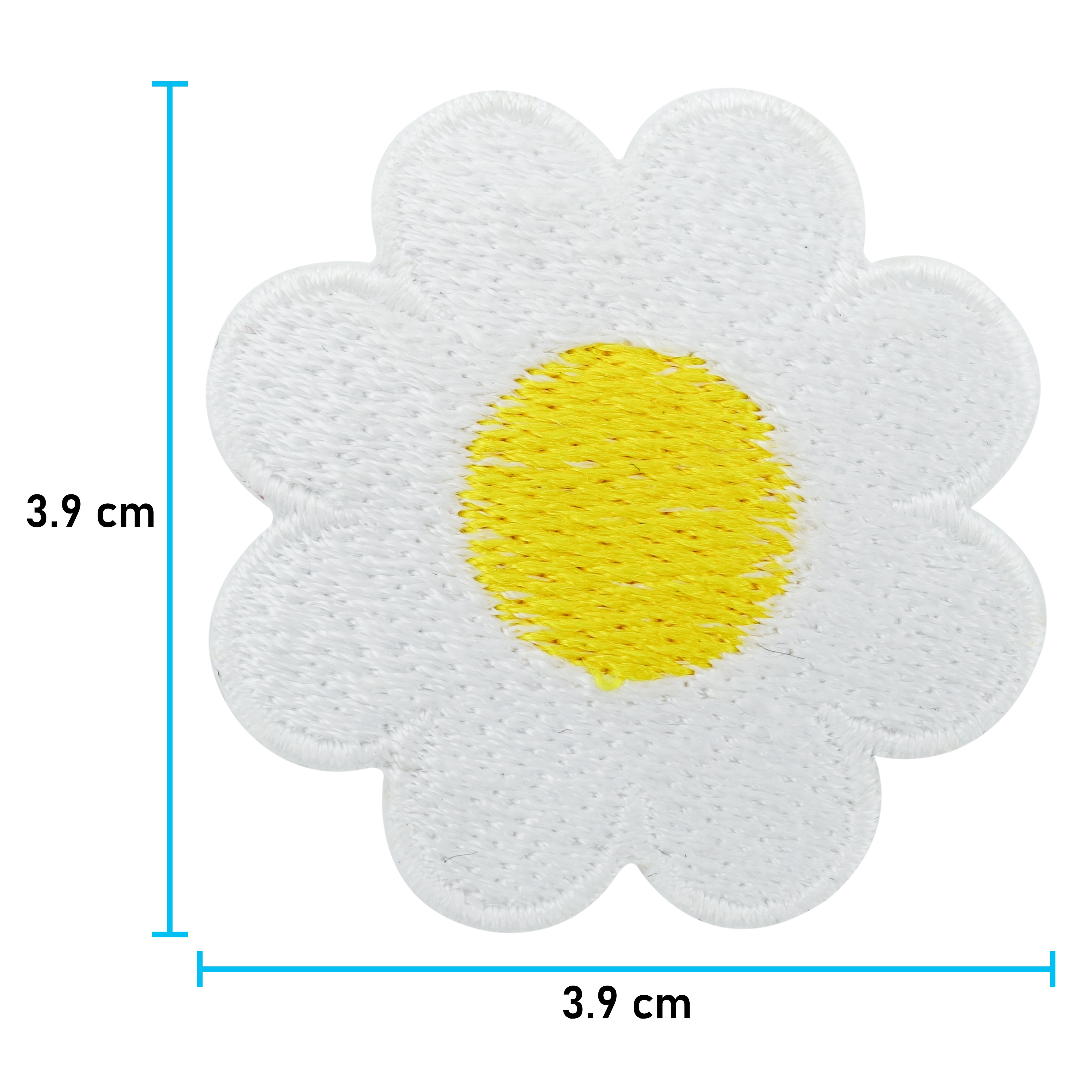 Gänseblümchen Patch mit der Maße: 3,9 x 3,9 cm