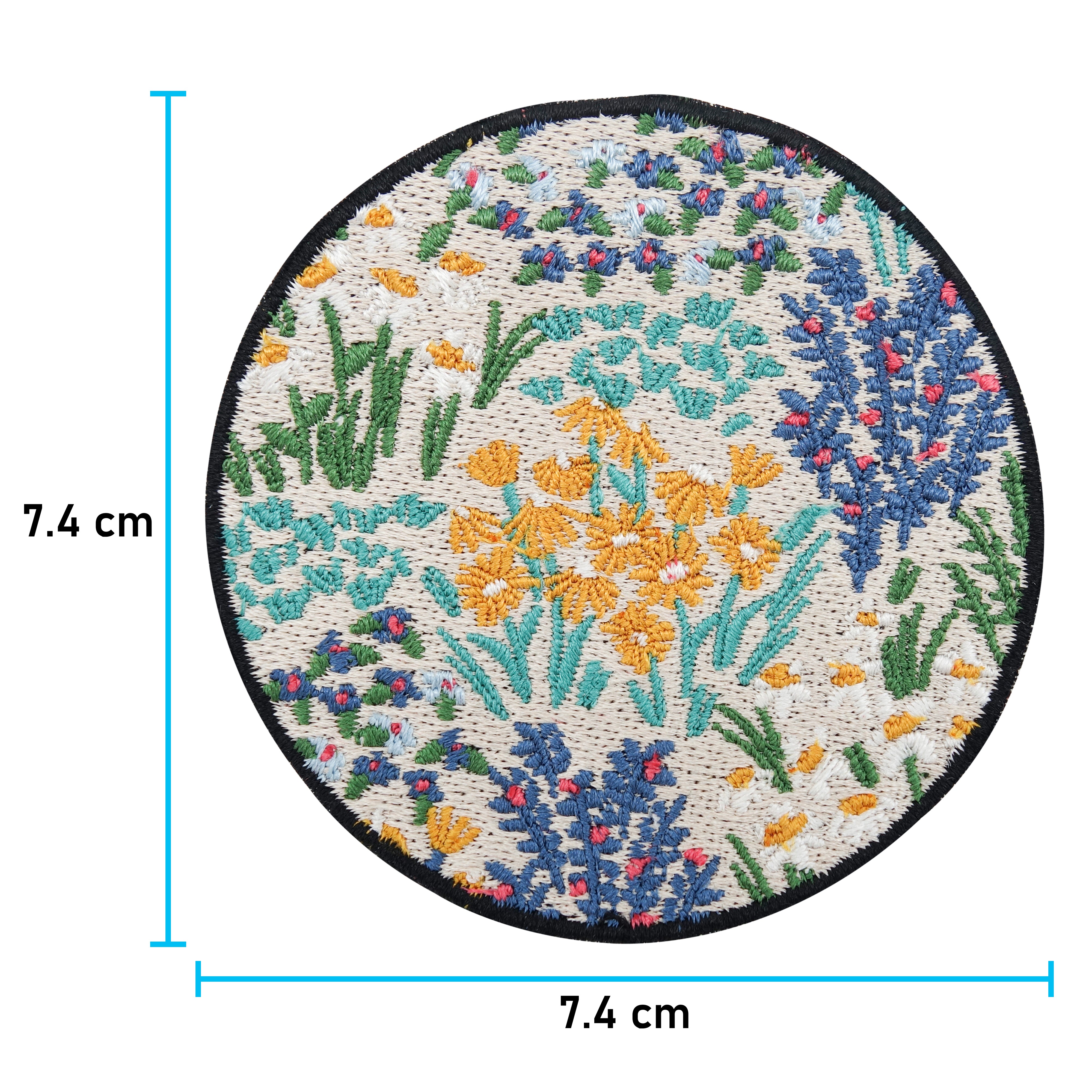 Blumenwiese Patch mit der Maße: 7,4 x 7,4 cm