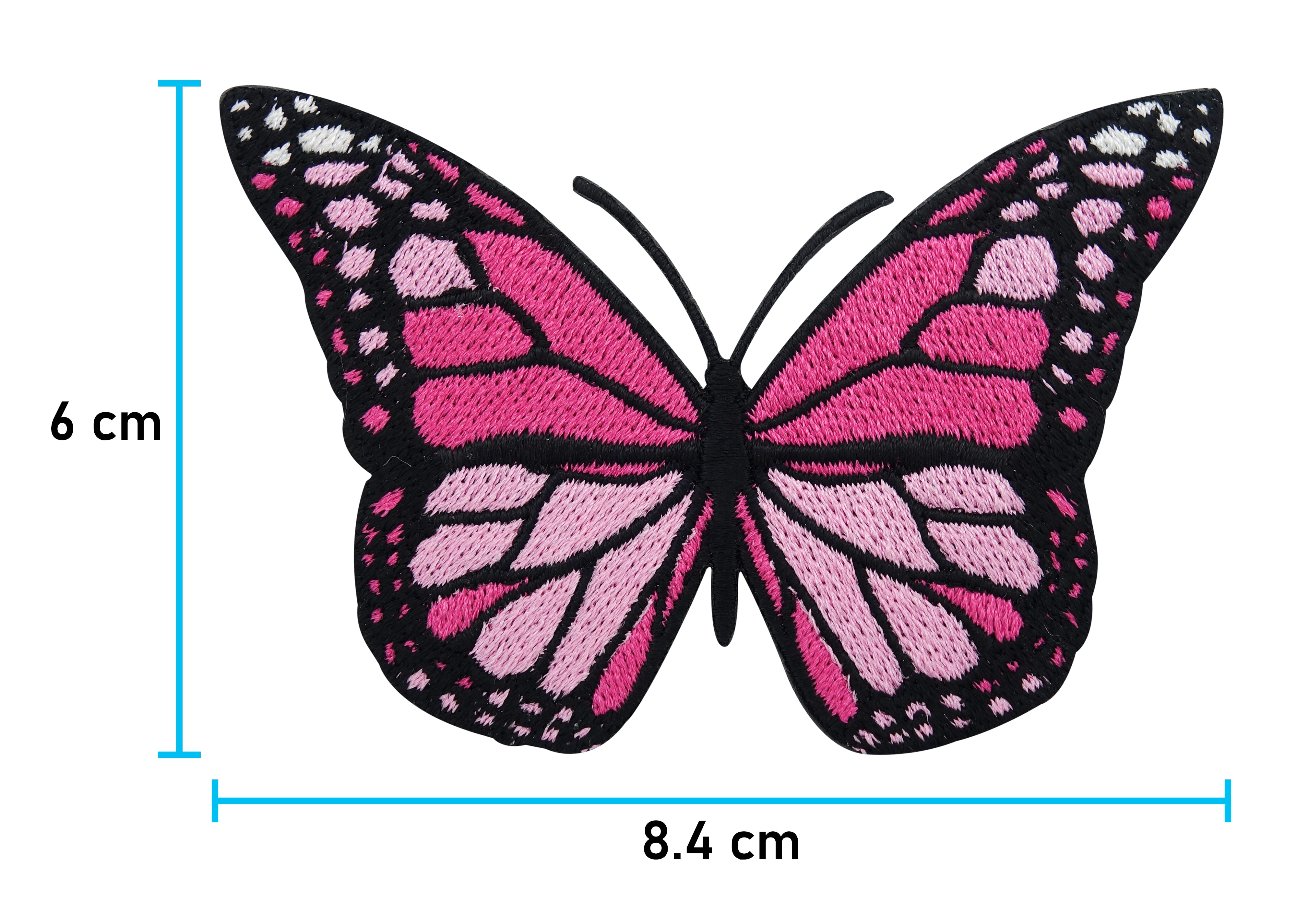 Schmetterling Patch mit der Maße: 6 x 8,4 cm