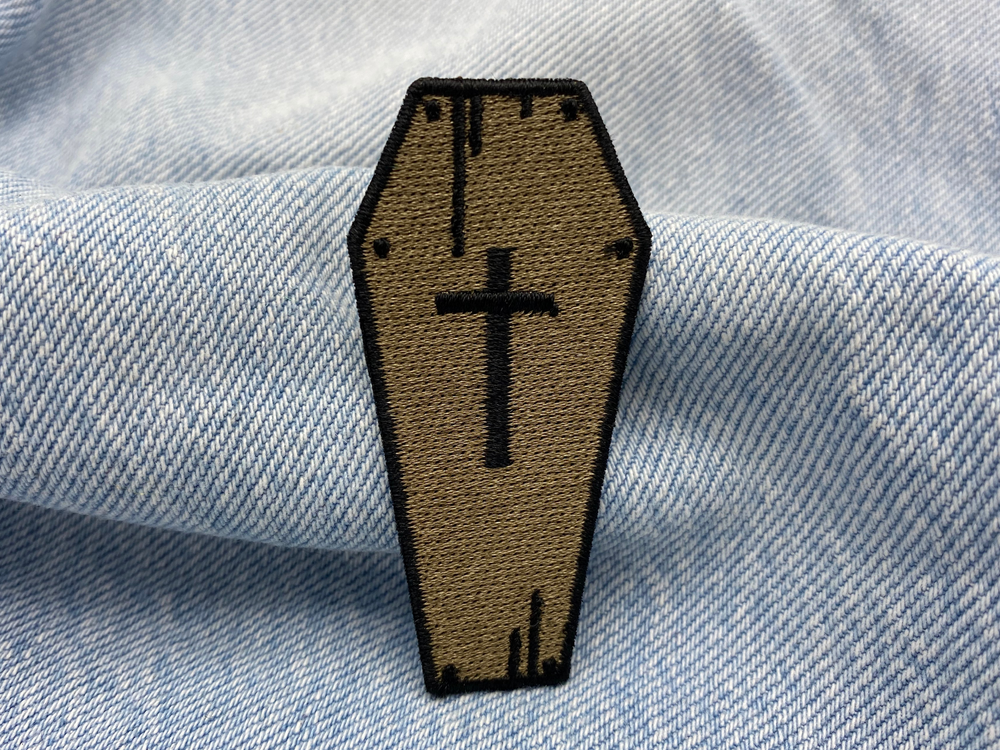Sarg Patch auf blauer Jeans