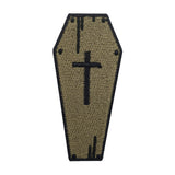 Brauner Sarg mit Kreuz Patch 