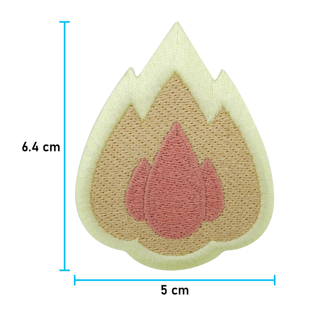 Flammen Patch mit der Maße: 6,4 x 5 cm 