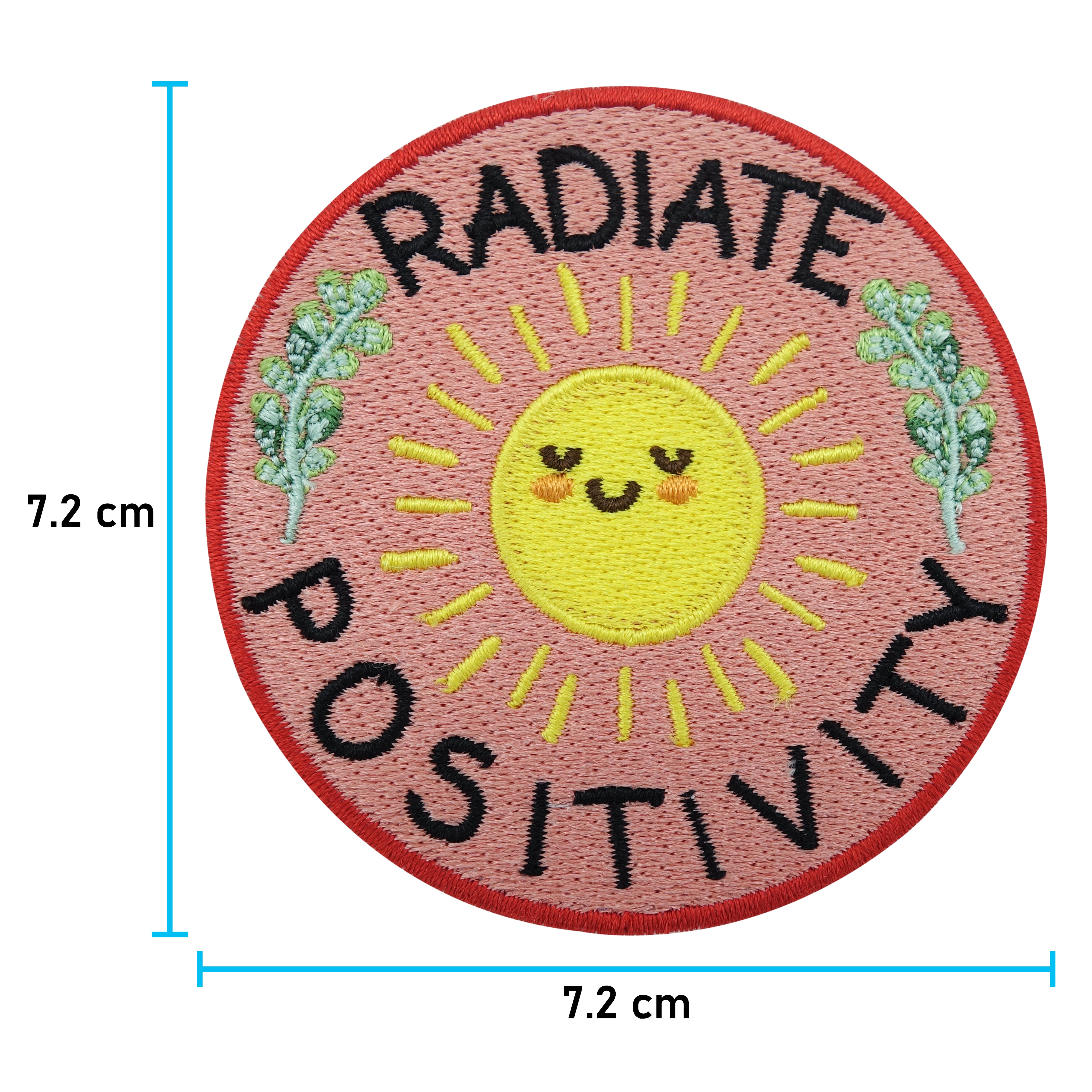 "Radiate Positivity" Patch mit der Maße: 7,2 x 7,2 cm 