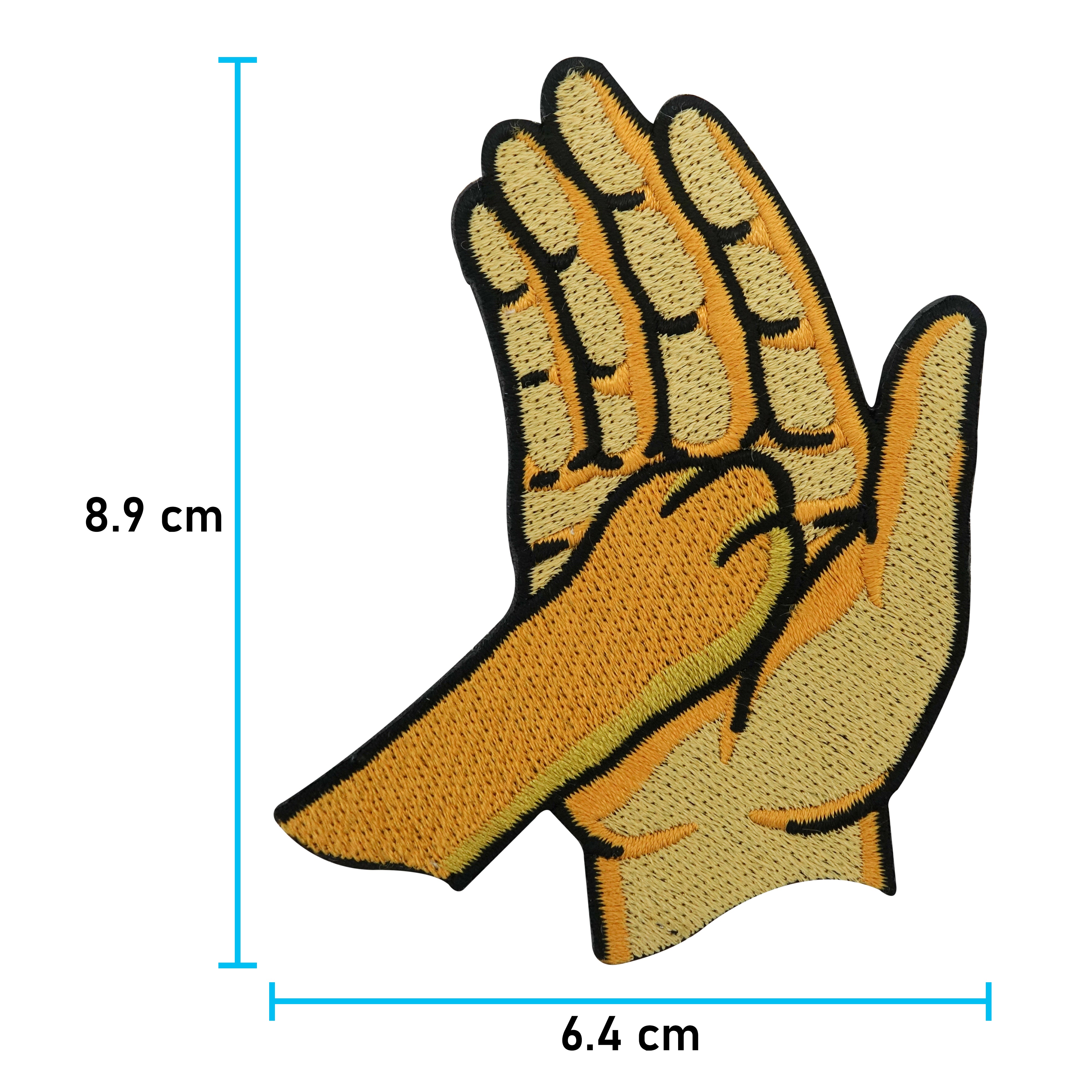 Pfote auf Hand Patch mit der Maße: 8,9 x 6,4 cm 