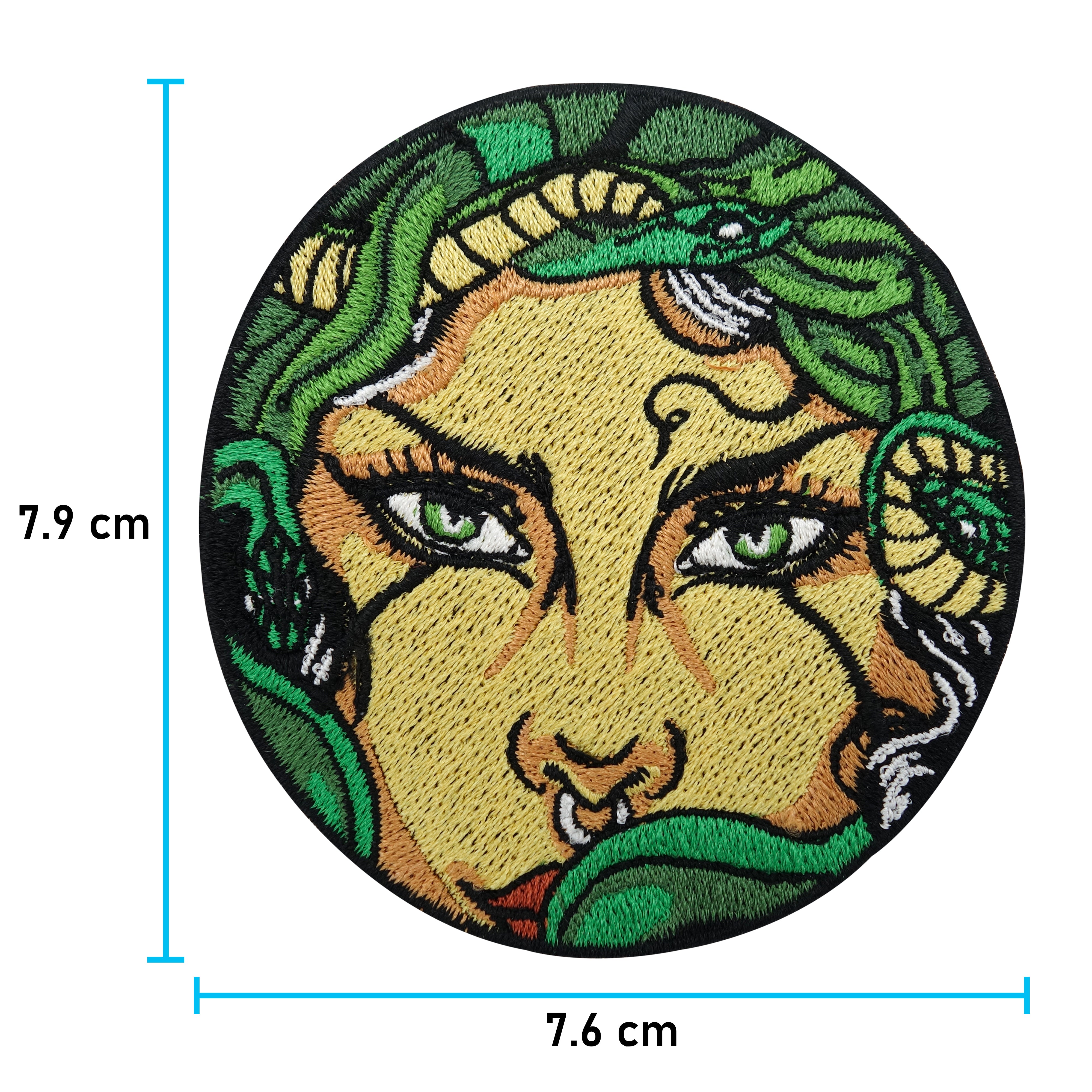 Medusa Patch mit der Maße: 7,9 x 7,6 cm