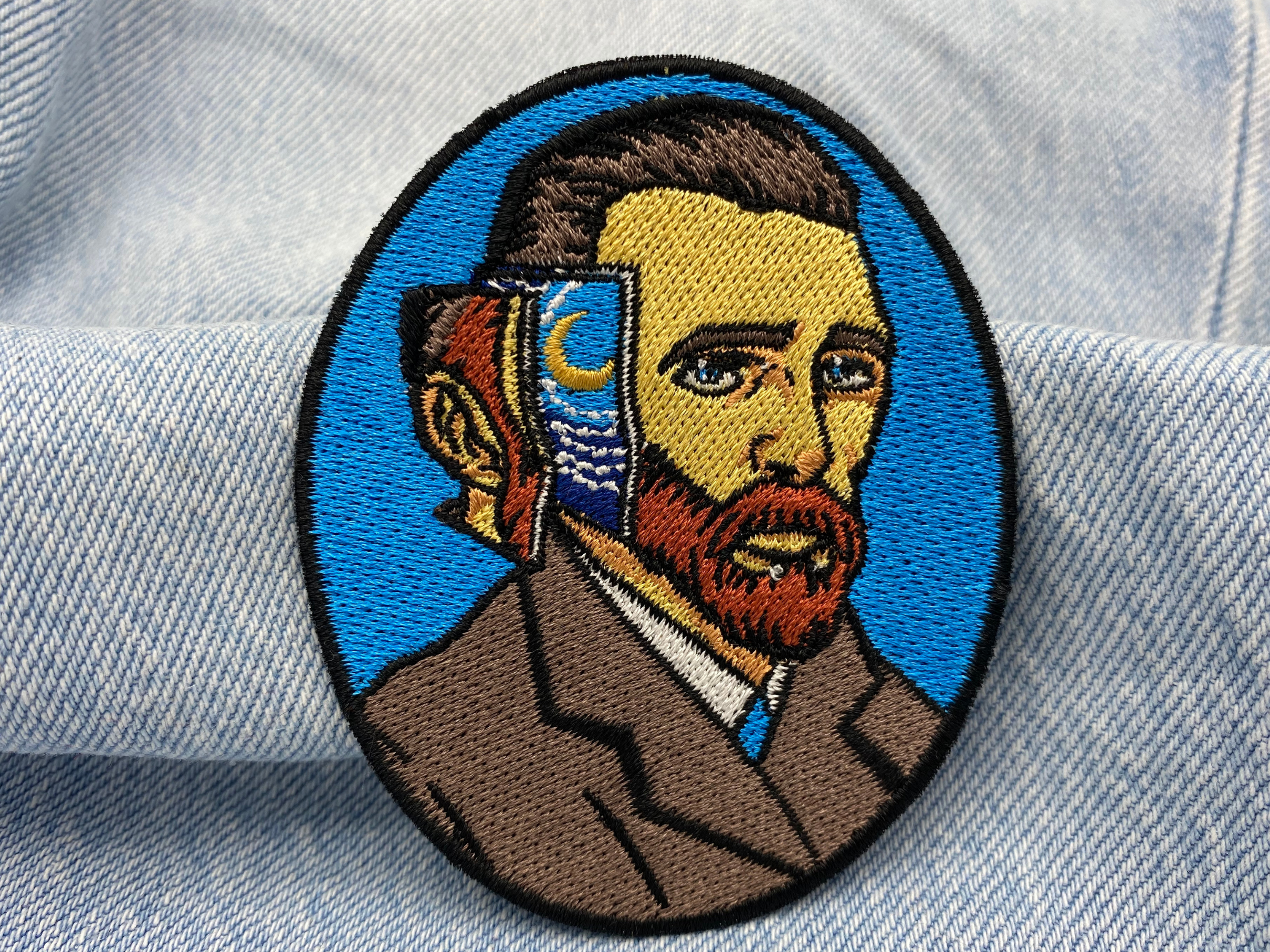 Vincent van Gogh Patch auf blauer Jeans