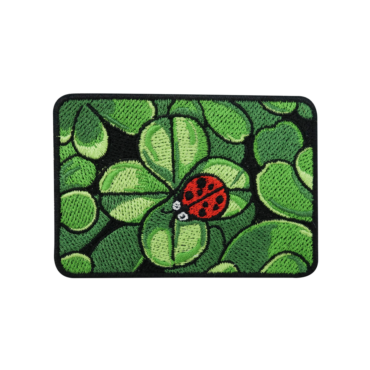 Kleeblatt Bügelpatch | Glück Marienkäfer Aufnäher | Natur DIY Flicken