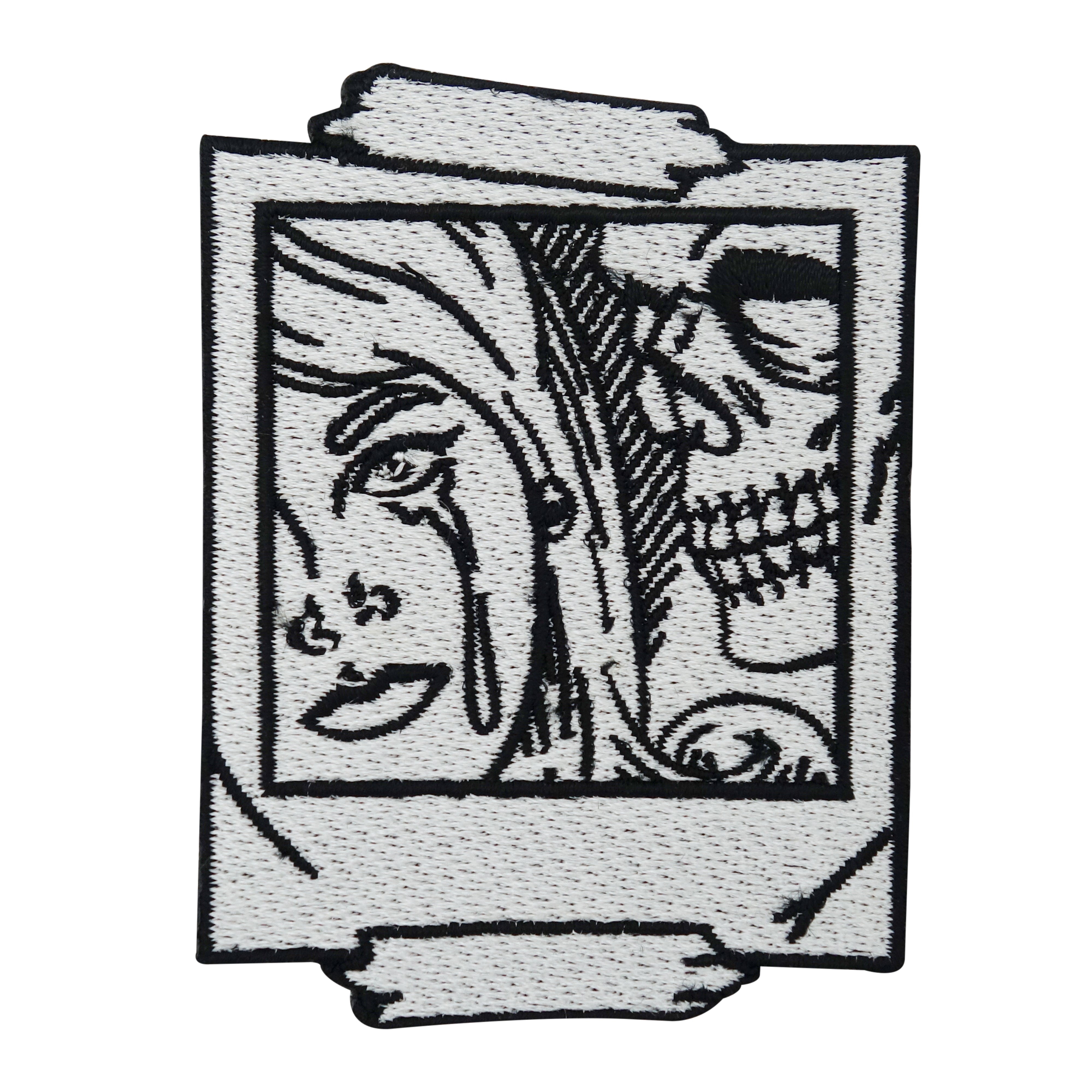 Weißer Totenkopf Selfie Patch