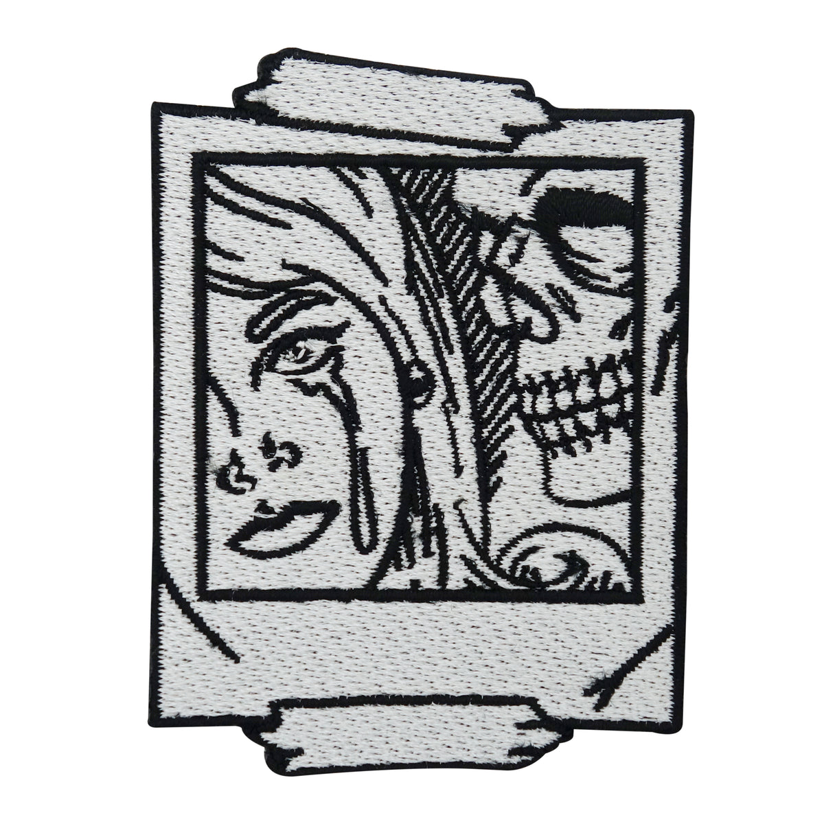 Weißer Totenkopf Selfie Patch