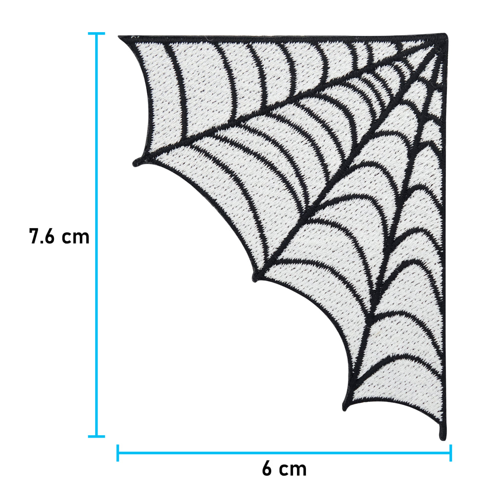Spinnenweben Patch mit der Maße: 7,6 x 6 cm