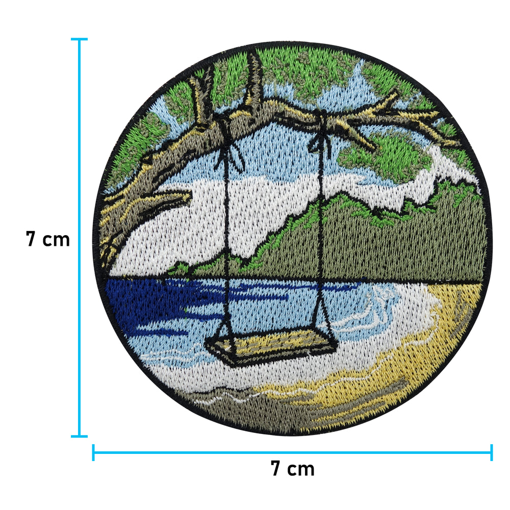 Der Patch mit der Maße: 7 x 7 cm