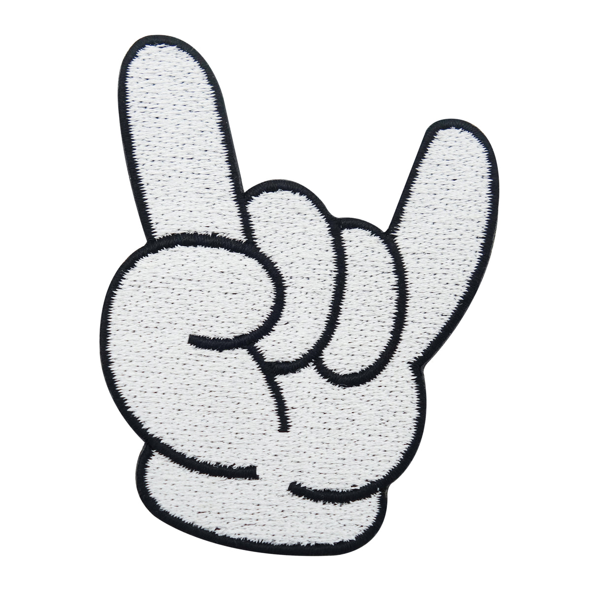 Weißer Cartoon Rocker Hand Patch