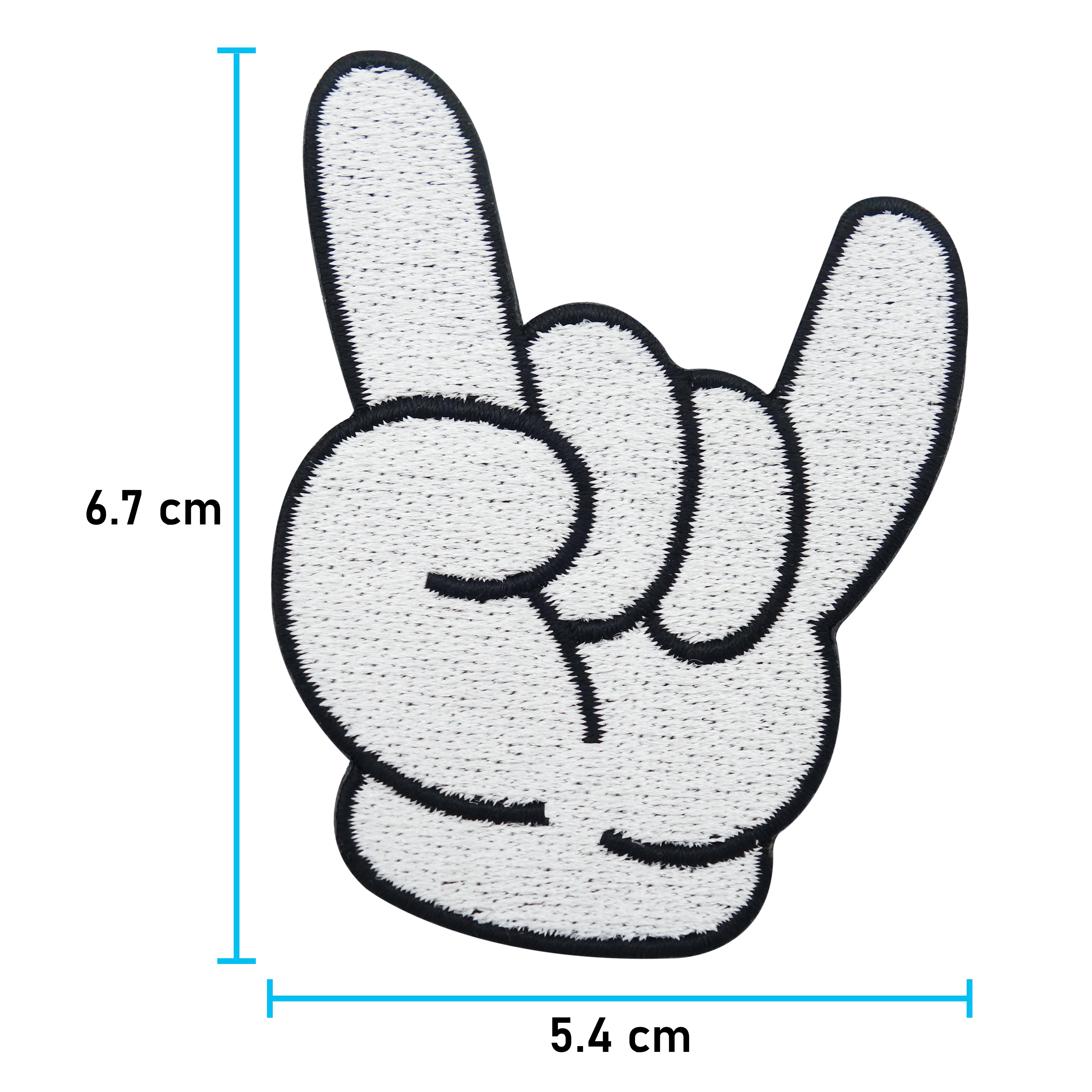 Cartoon Rocker Hand Patch mit der Maße: 6,7 x 5,4 cm 