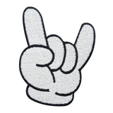 Weißer Cartoon Rocker Hand Patch