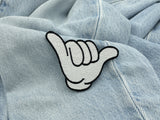 Call me Patch auf blauer Jeans