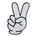 Weißer Cartoon Peace Zeichen Patch 