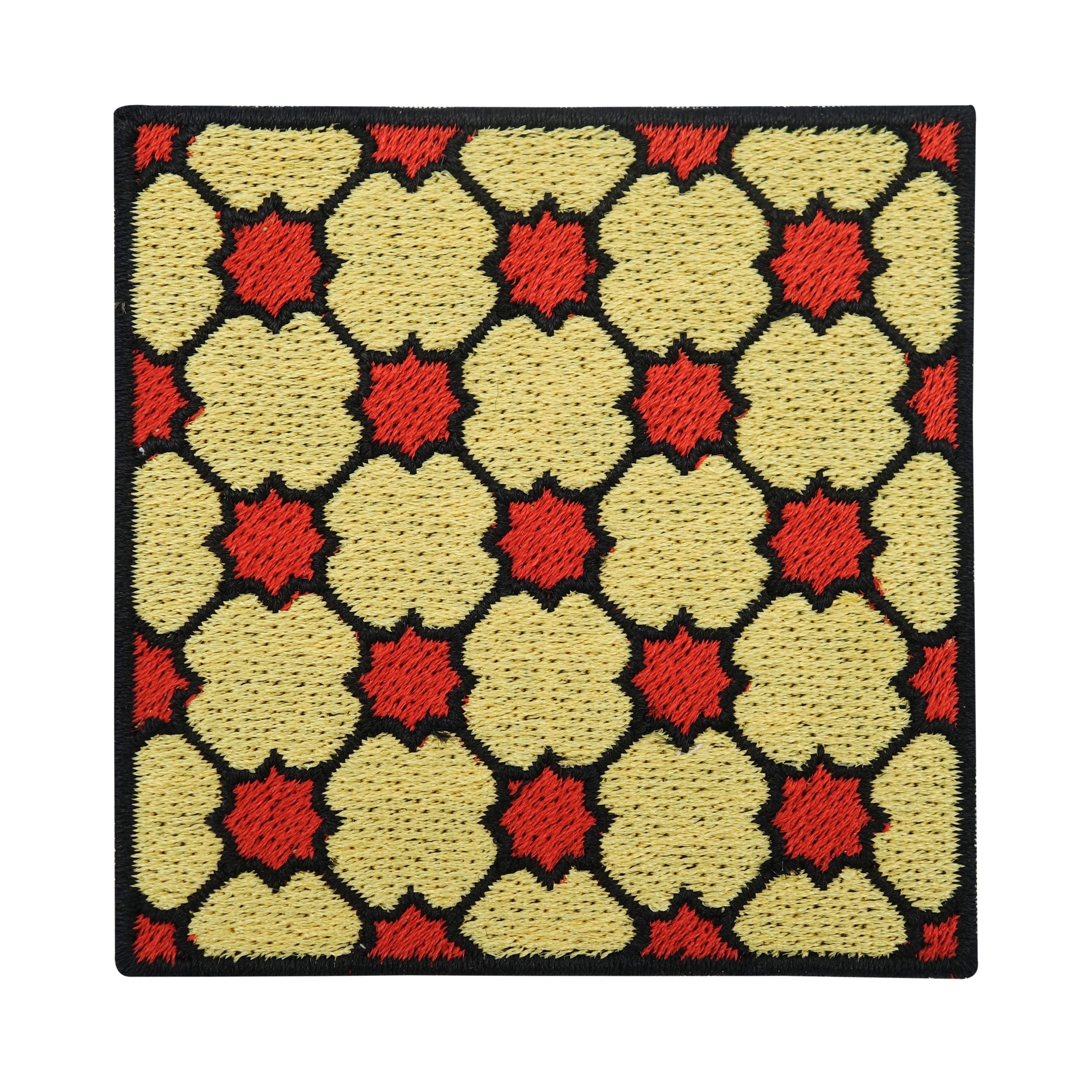 Rot, gelber Keramik Muster Patch