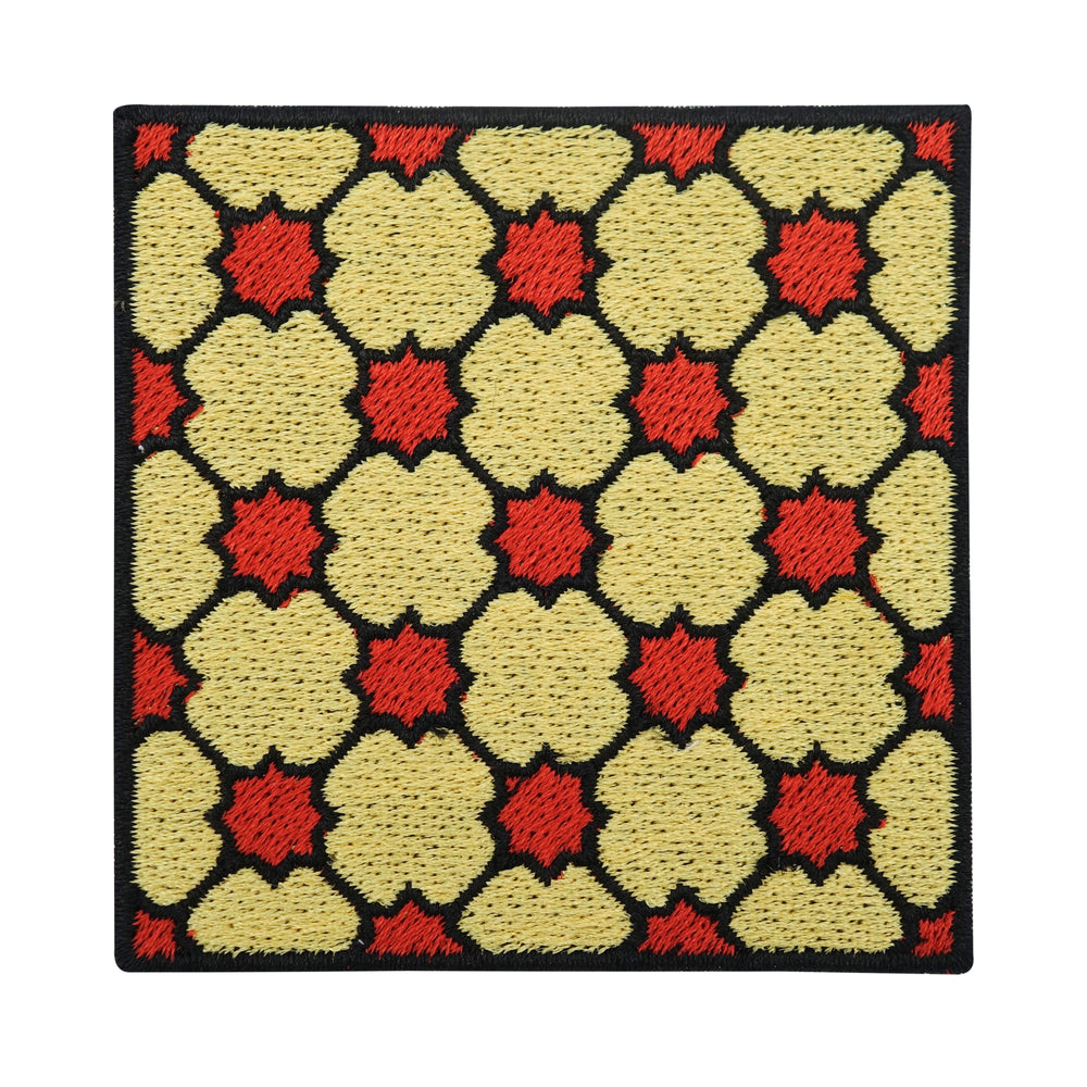 Rot, gelber Keramik Muster Patch
