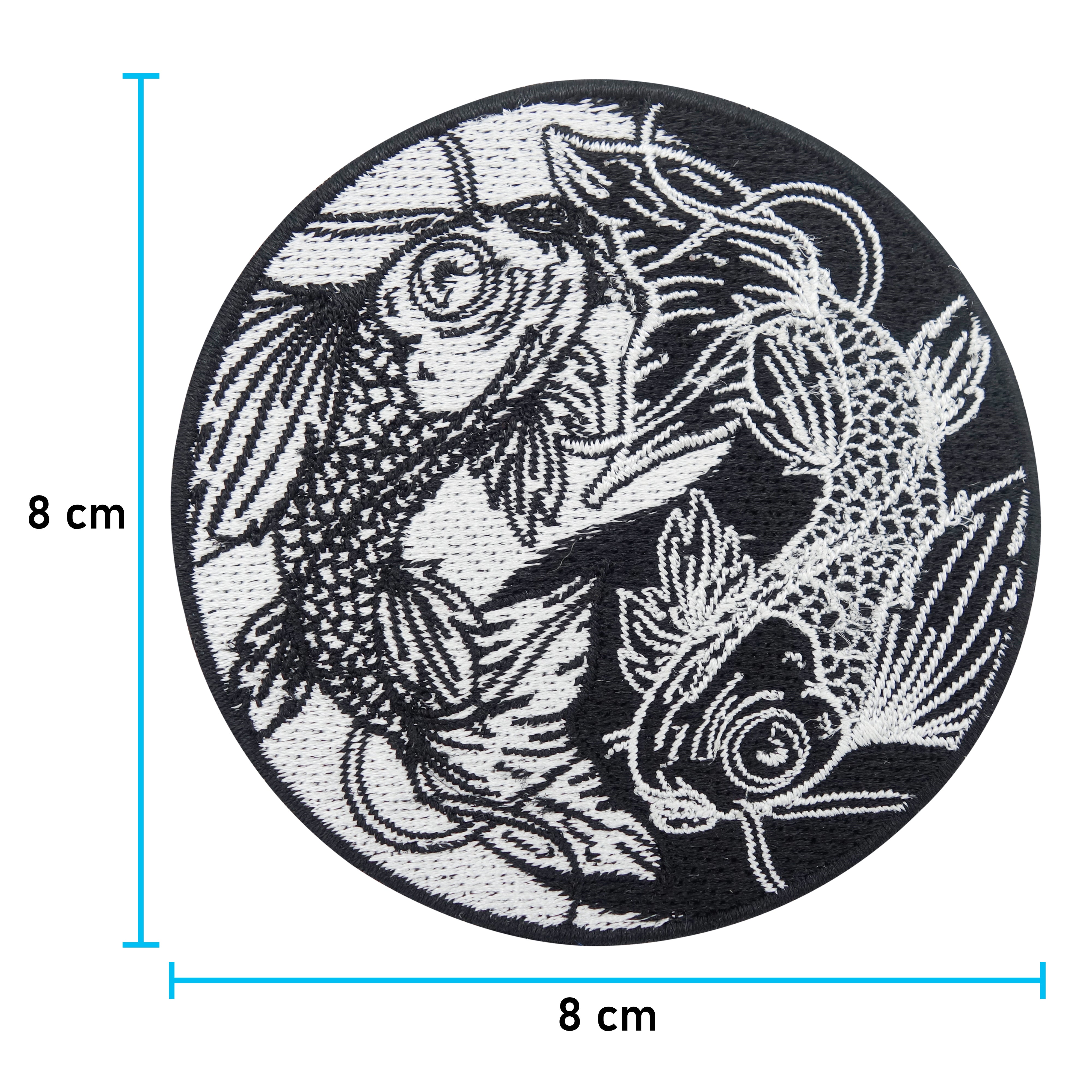 Yin und Yang Patch mit der Maße: 8 x 8 cm 