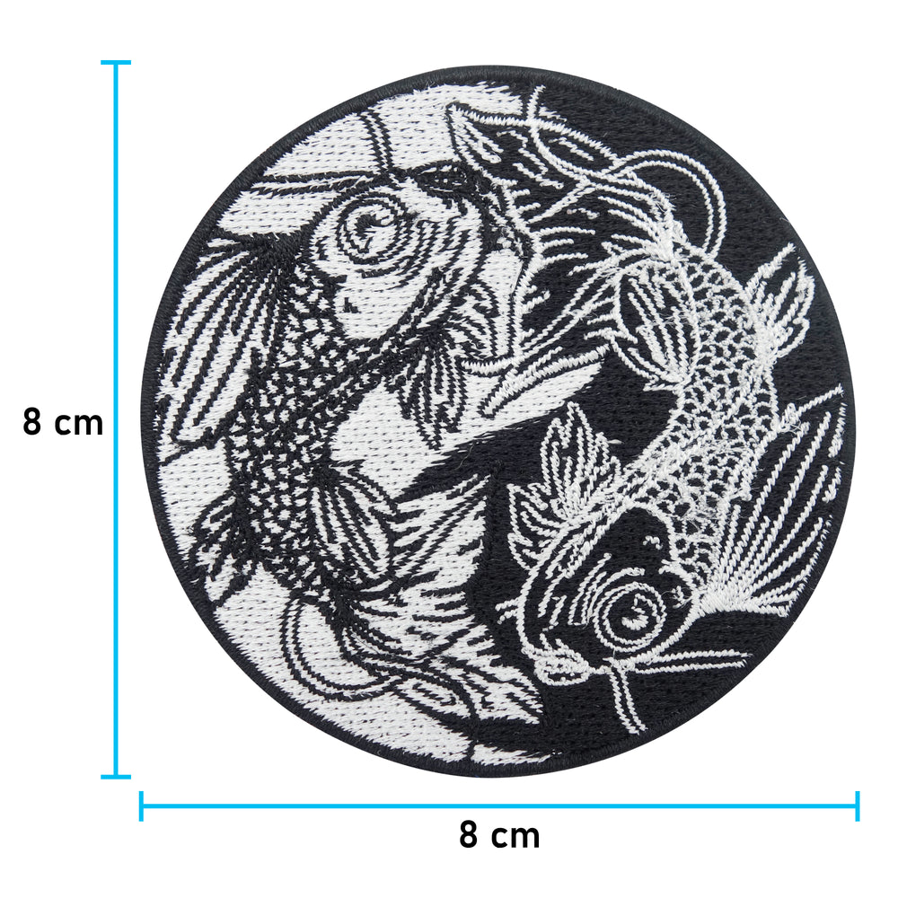 Yin und Yang Patch mit der Maße: 8 x 8 cm 