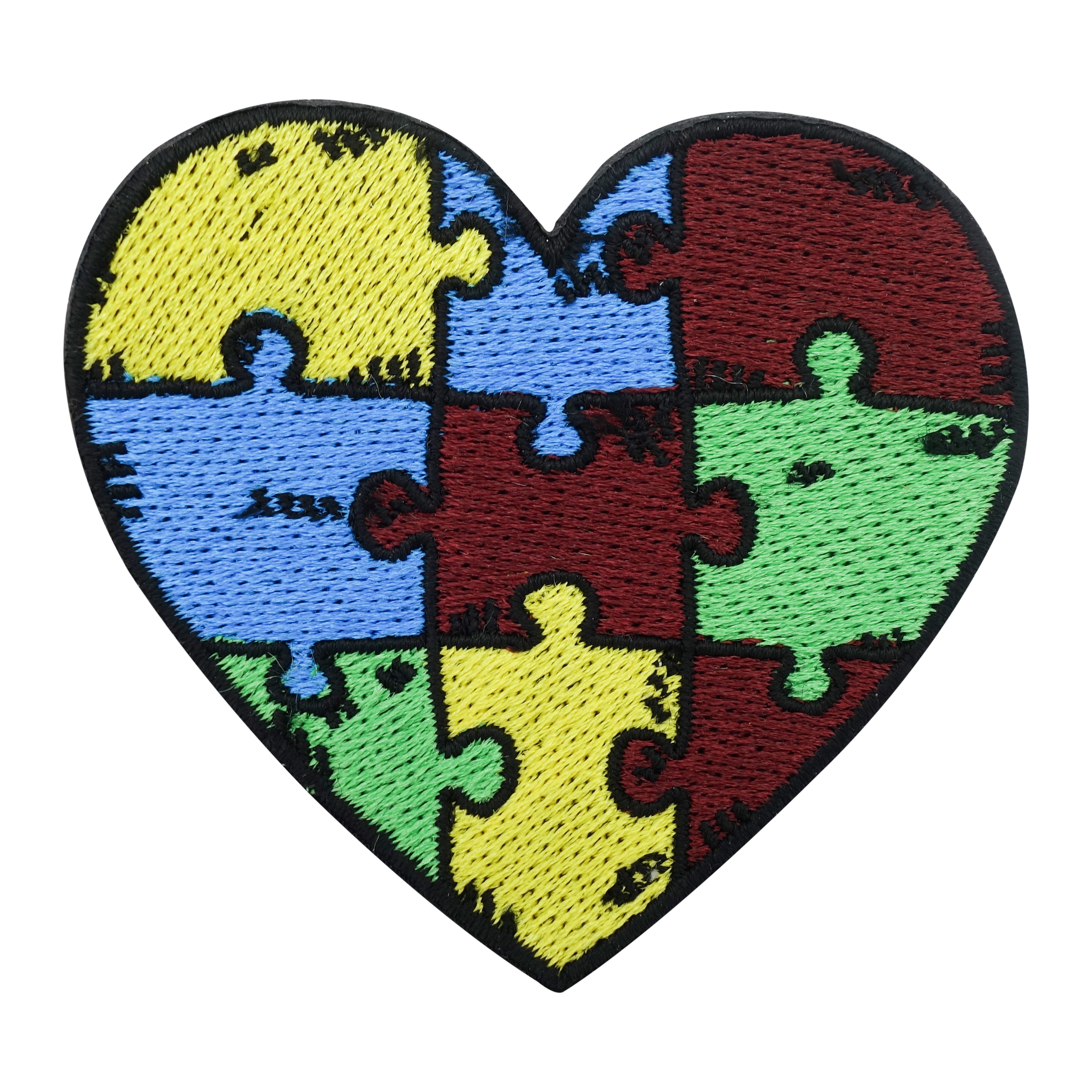 Bunter Puzzle Herz Patch 