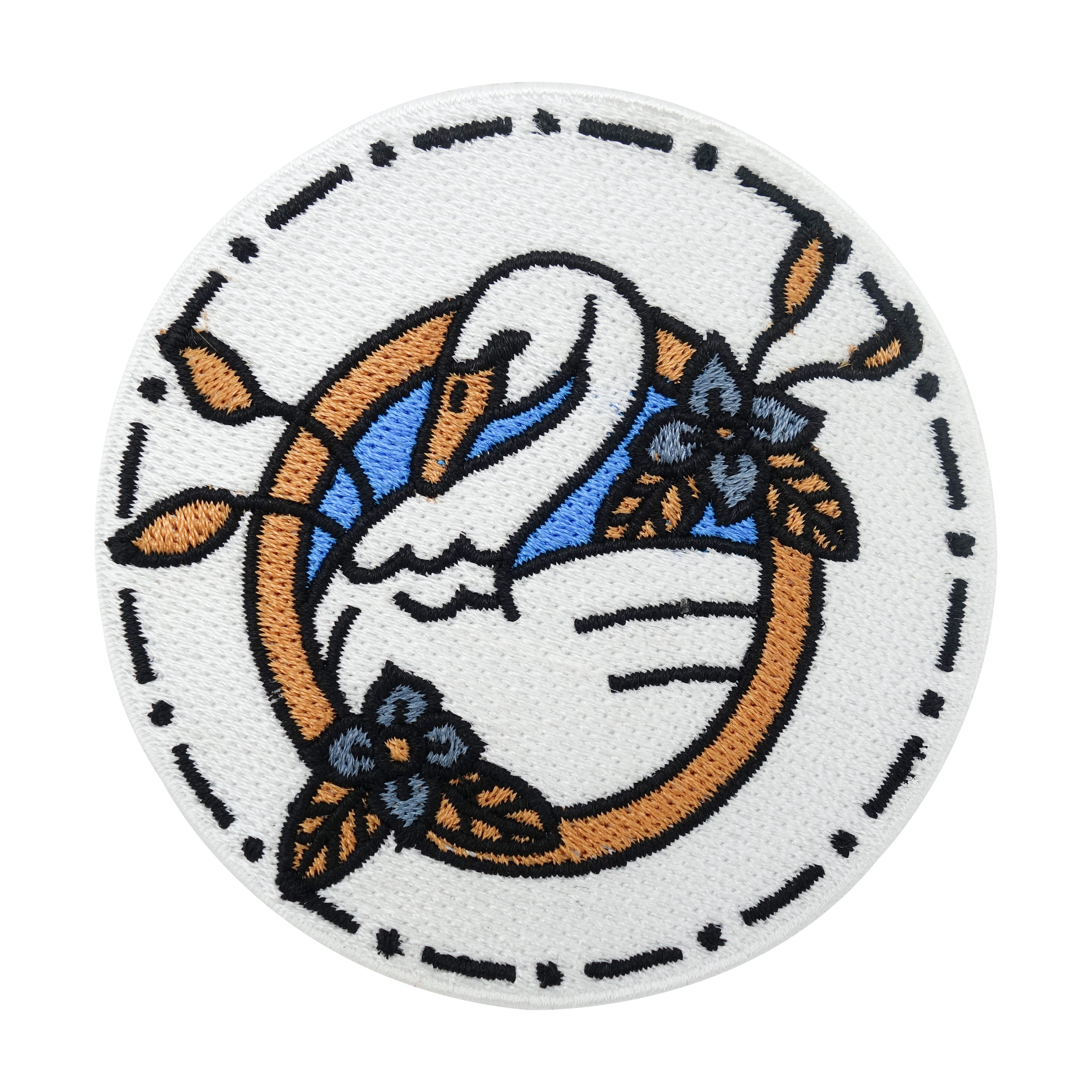 Weißer, runder Schwan Patch 