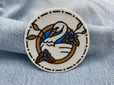 Schwan Patch auf blauer Jeans
