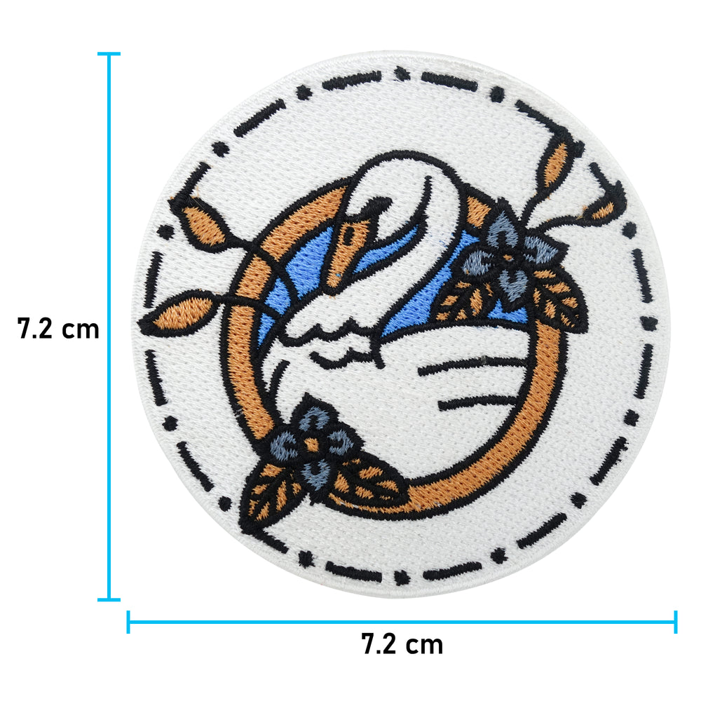Schwan Patch mit der Maße: 7,2 x 7,2 cm 