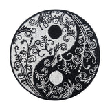 Yin und Yang Blumen Patch in schwarz-weiß