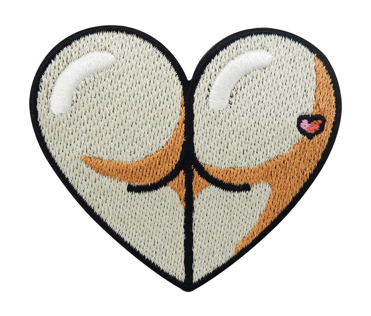 Beiger Popo in Herzform Patch