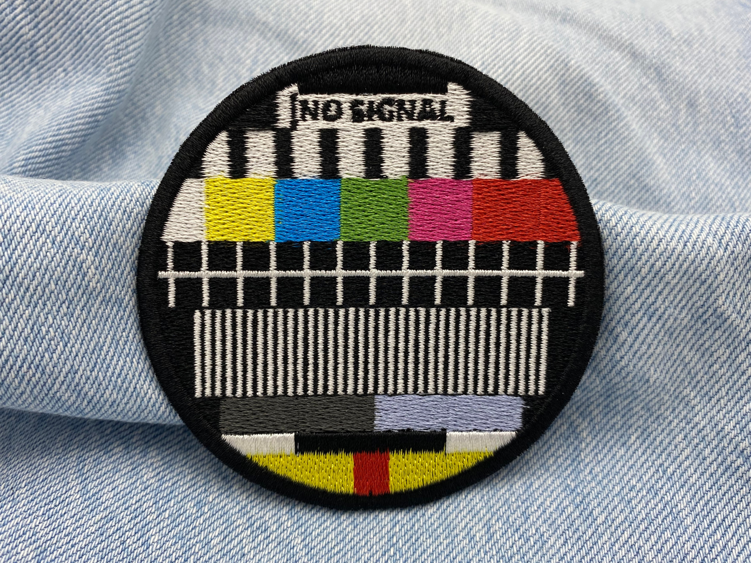 No Signal Retro Fernseher | Vintage Klett Patches, Aufnäher, Old School Klettpatches, Outdoor Badge, Klettpatch Rund, Finally Home