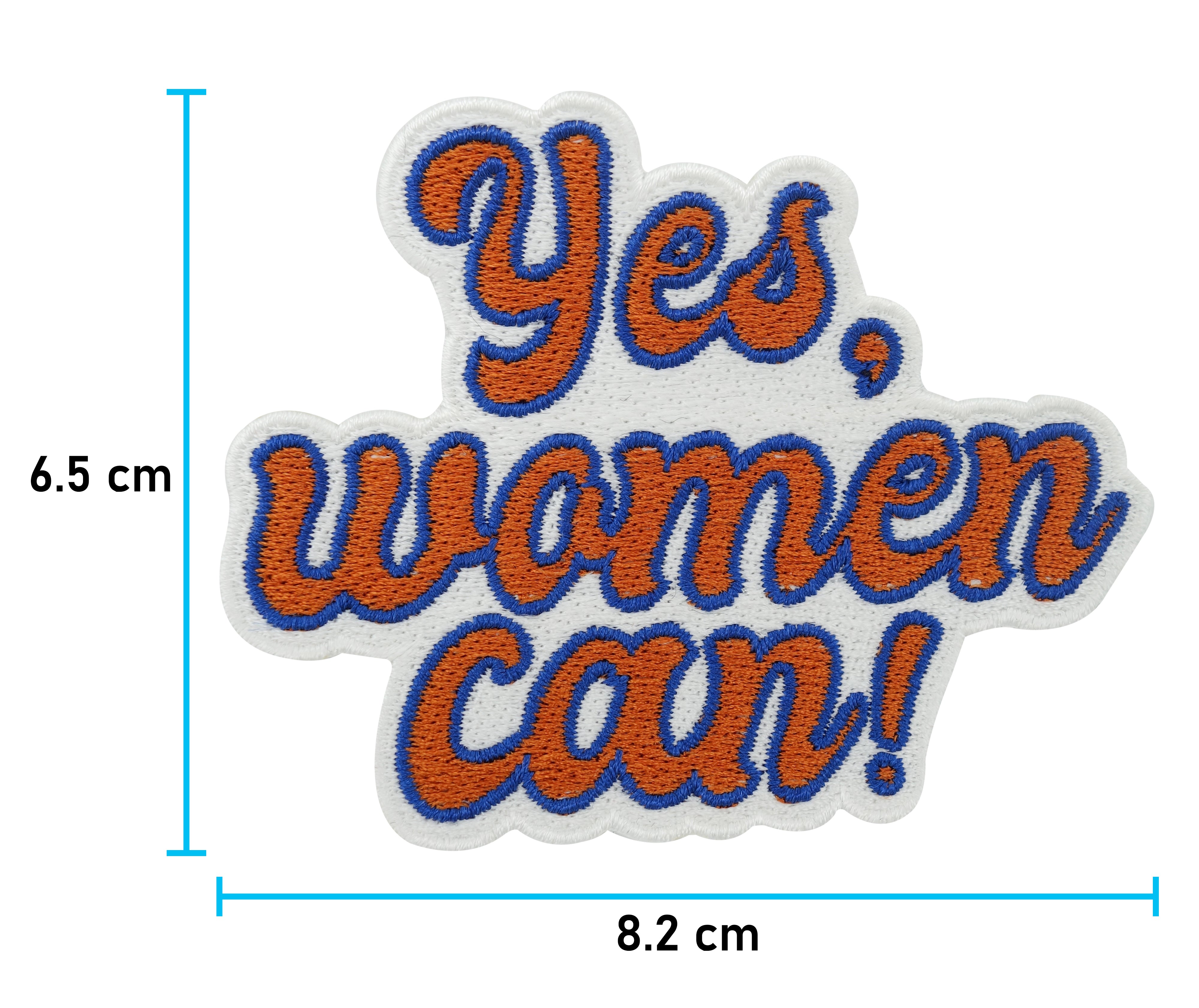 Yes, Women can Patch mit der Maße: 6,5 x 8,2 cm