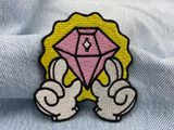 Diamant Patch auf blauer Jeans