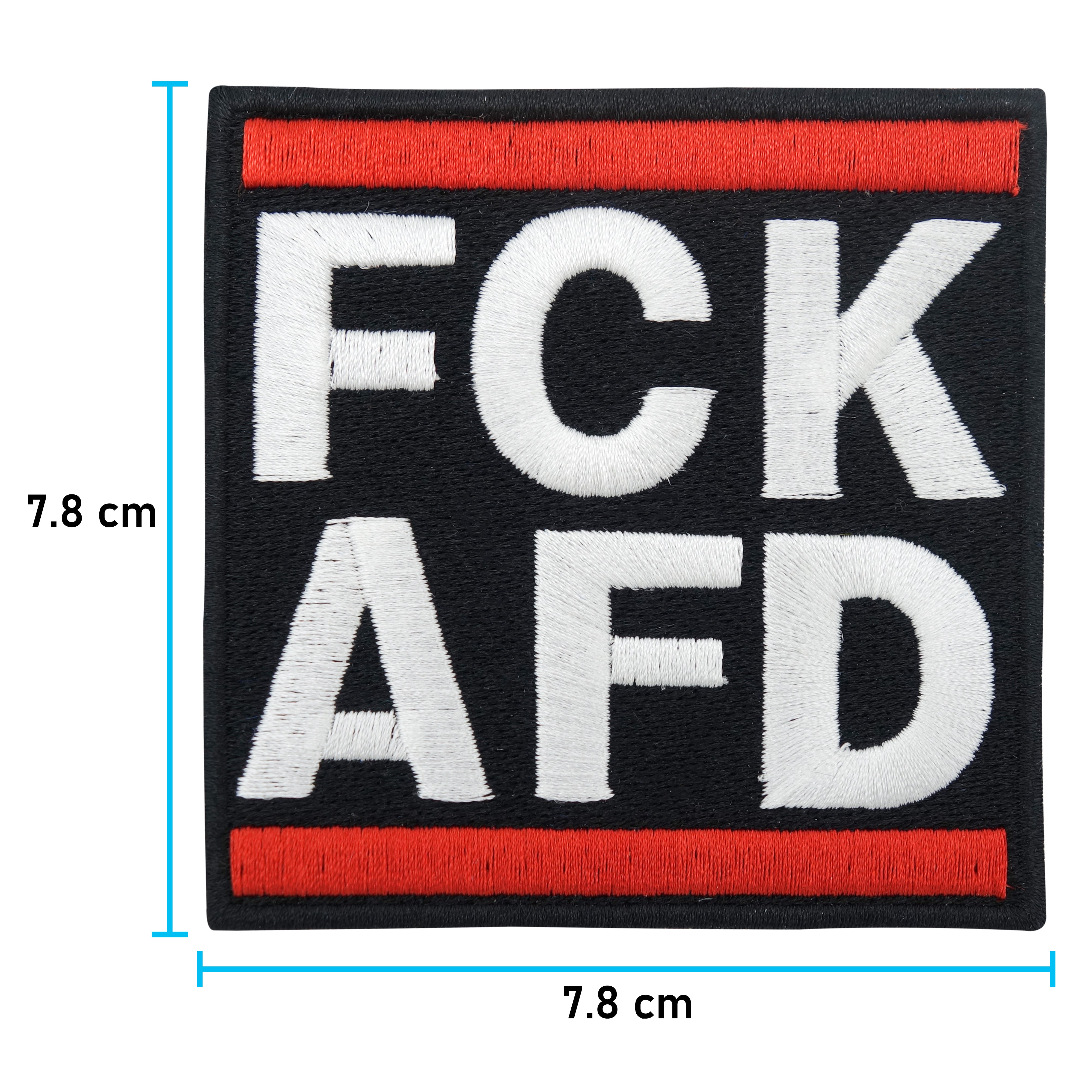 FCK AFD Patch mit der Maße: 7,8 x 7,8 cm 