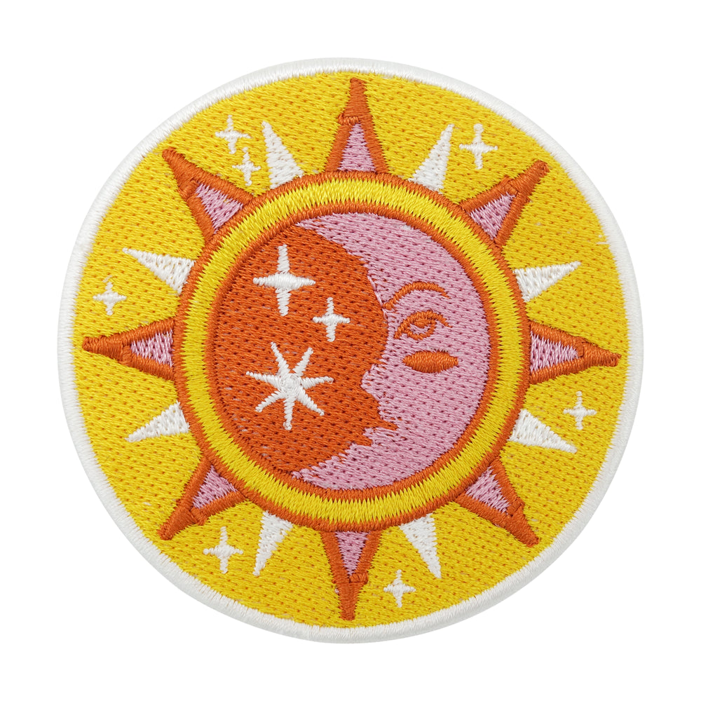 Orangener & gelber Sonne, Mond, Sterne Patch