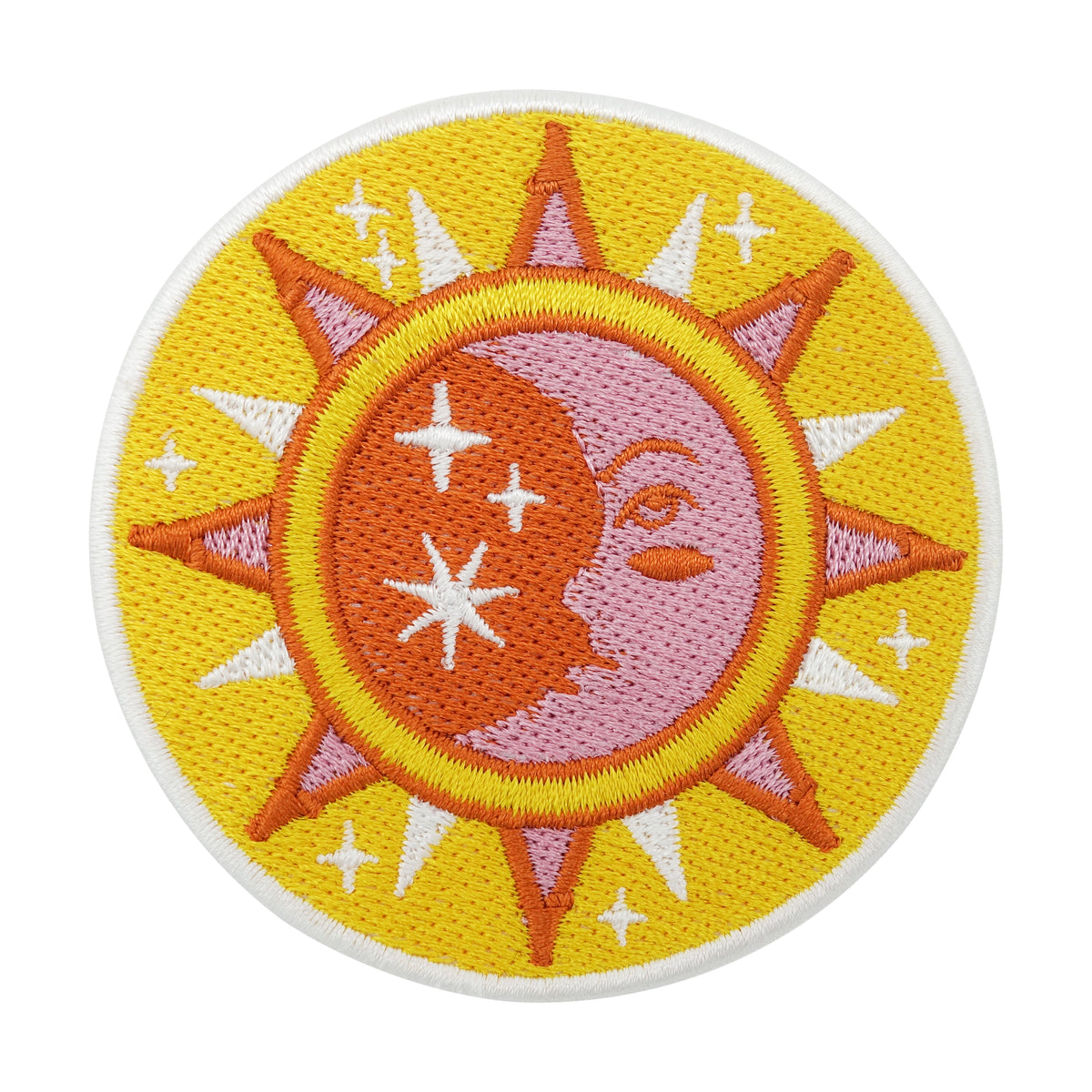 Orangener & gelber Sonne, Mond, Sterne Patch