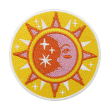 Orangener & gelber Sonne, Mond, Sterne Patch