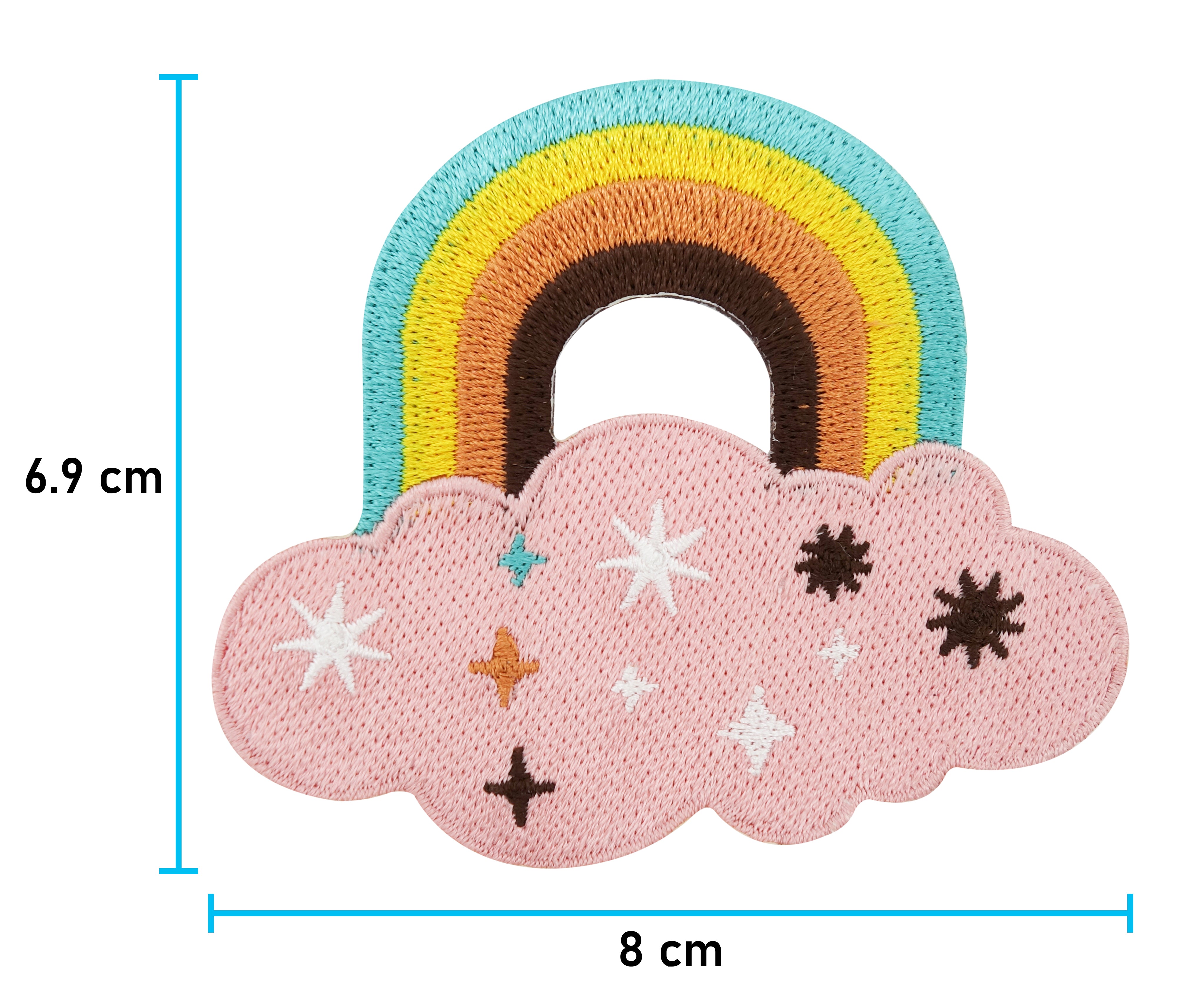 Regenbogen Patch mit der Maße: 6,9 x 8 cm 