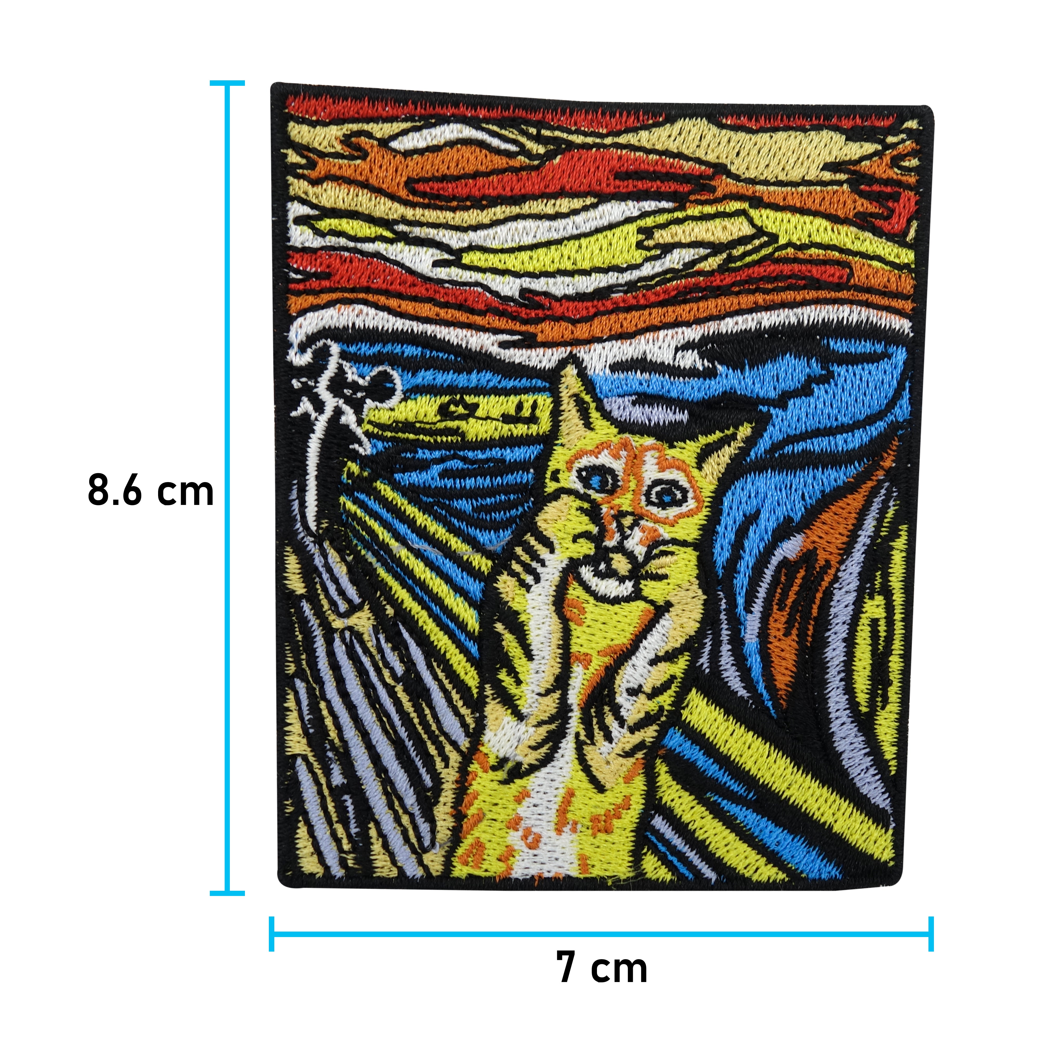 Katzen Patch mit der Maße: 8,6 x 7 cm 