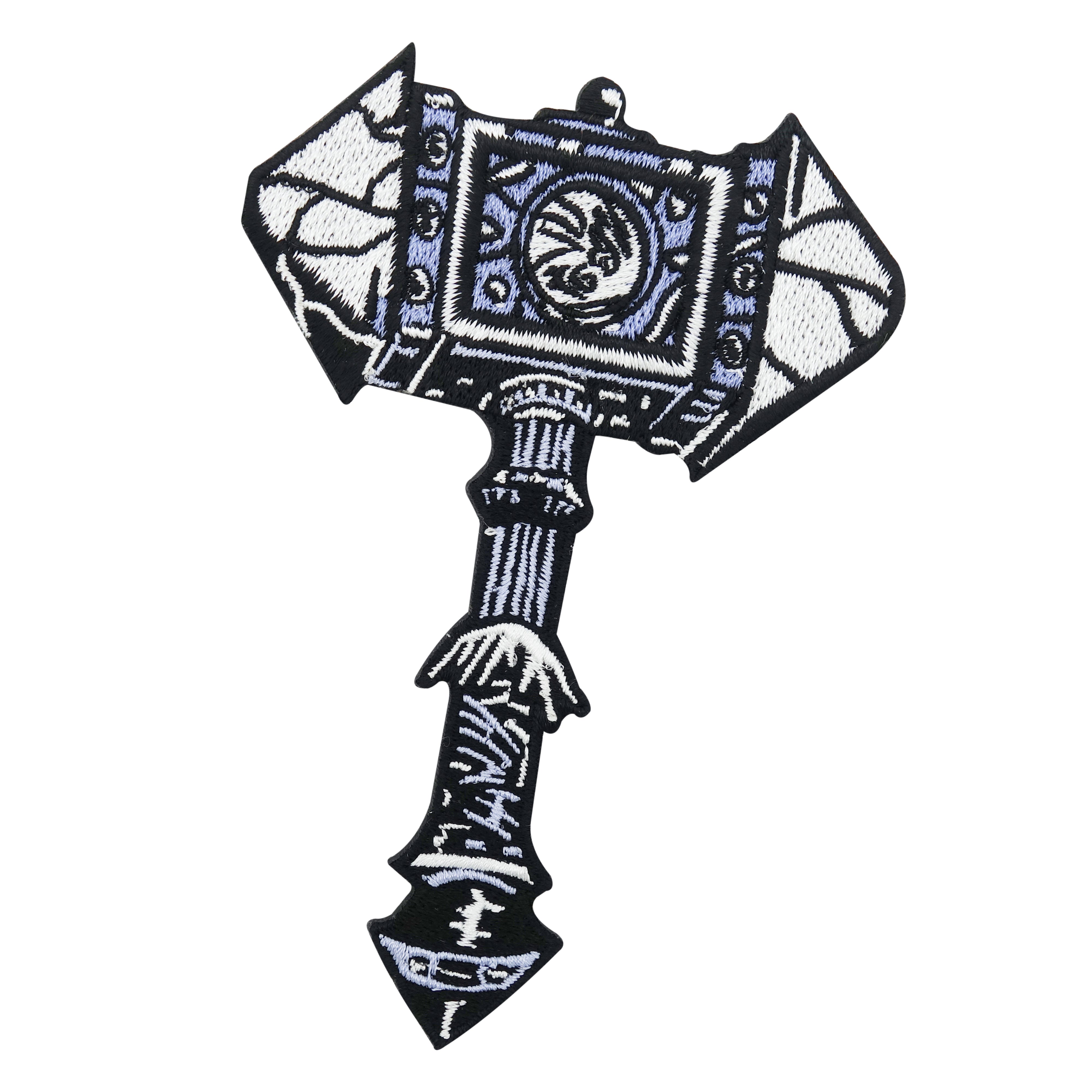 Schwarz-weißer Wikinger Hammer Patch 