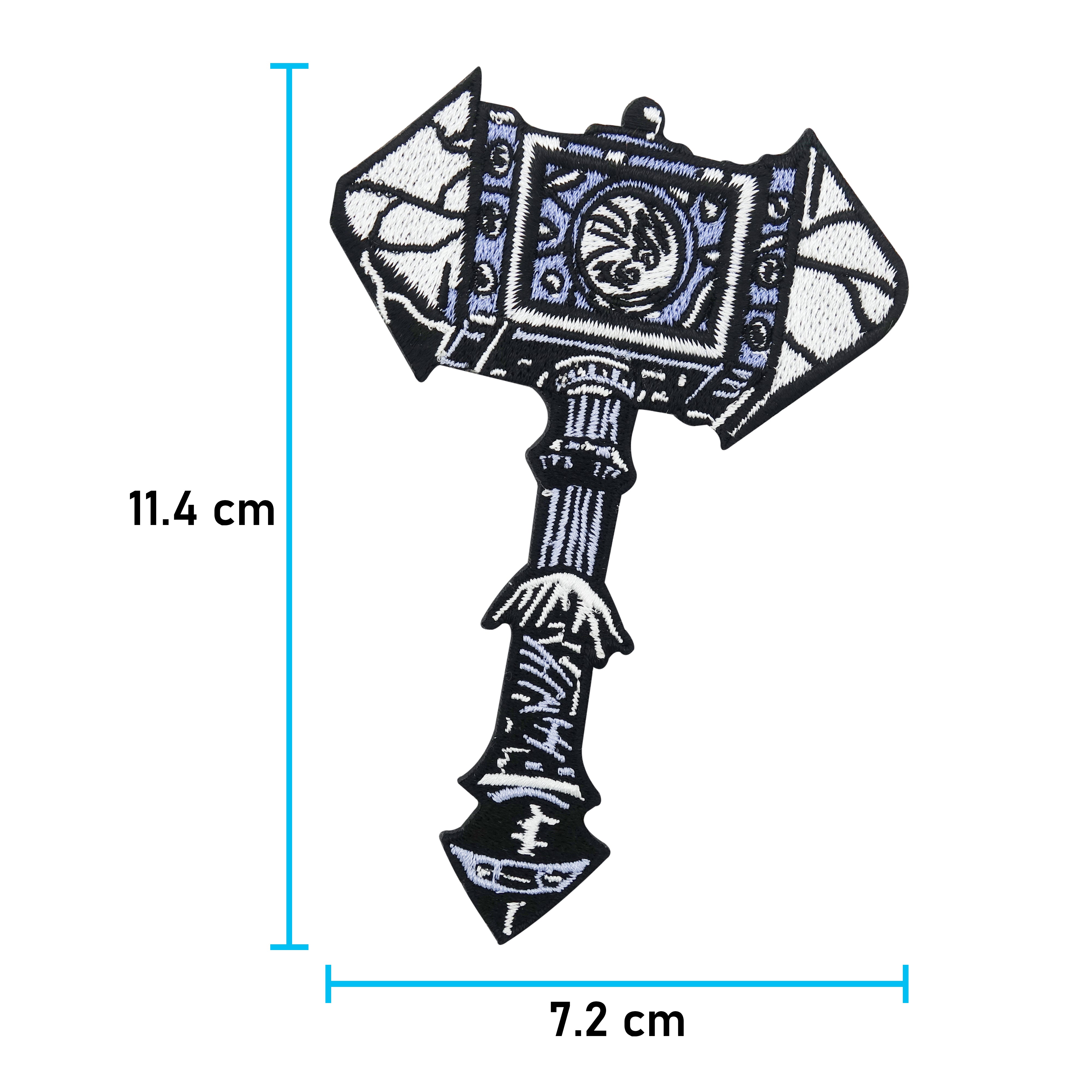Wikinger Hammer Patch mit der Maße: 11,4 x 7,2 cm 
